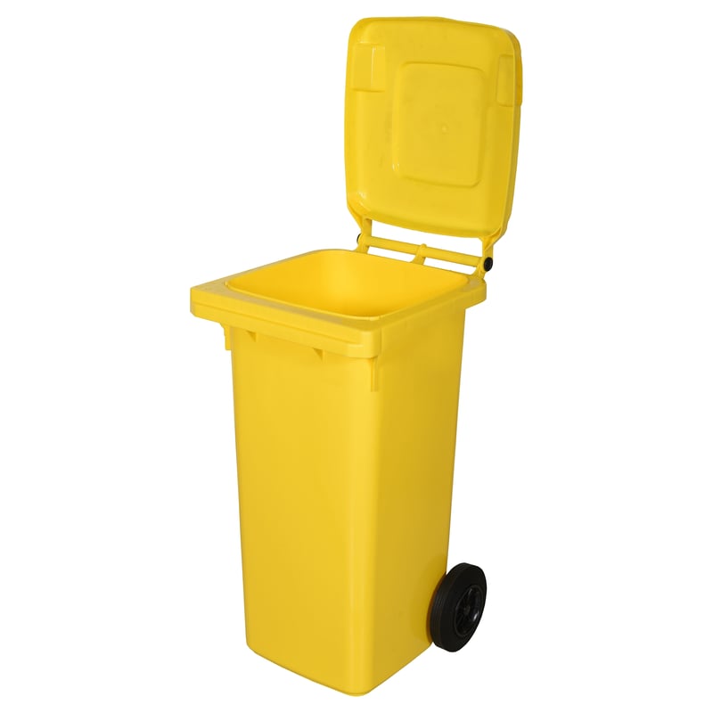 Pojemnik na odpady plastikowe i metalowe 120l żółty