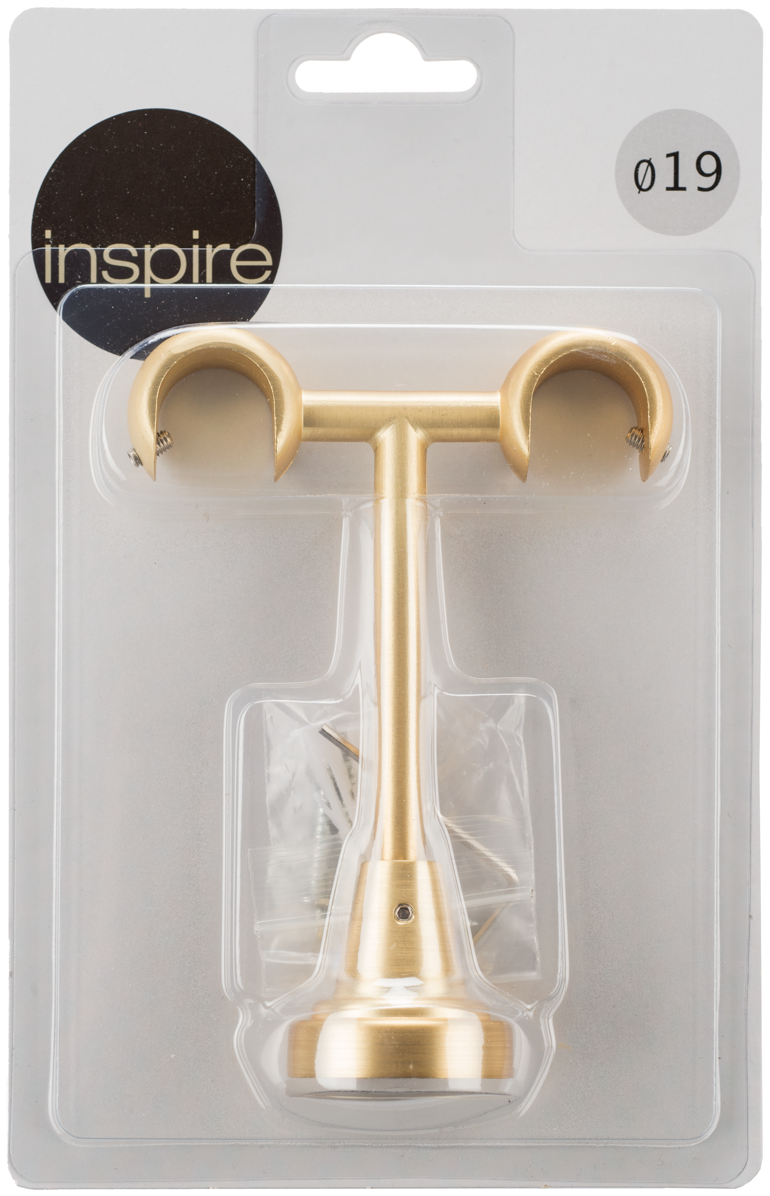 Wspornik do karnisza 19 mm sufitowy podwójny mosiądz mat 150 mm Inspire - 2
