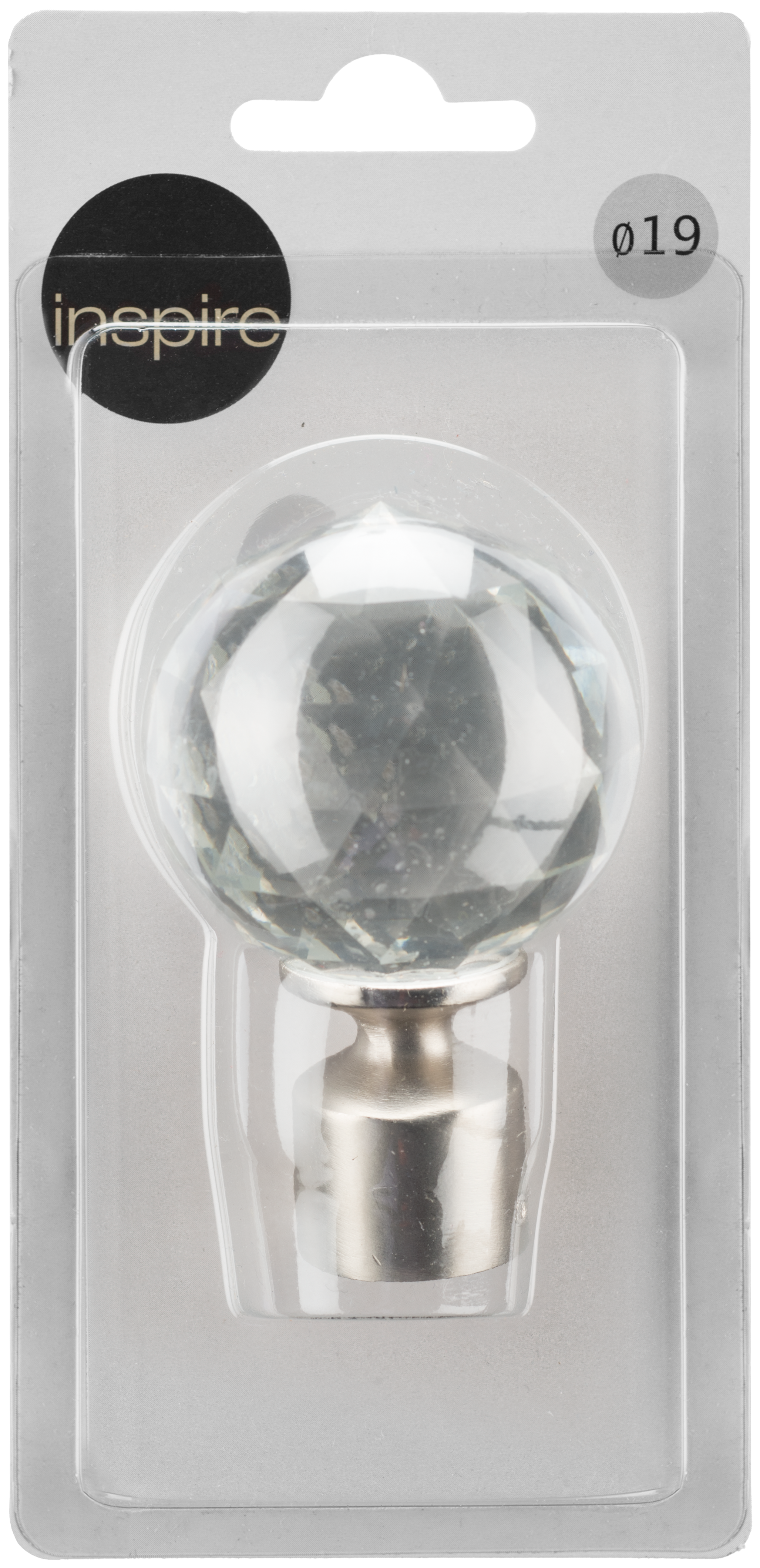 Końcówka do karnisza Crystal chrom mat 19 mm Inspire - 2