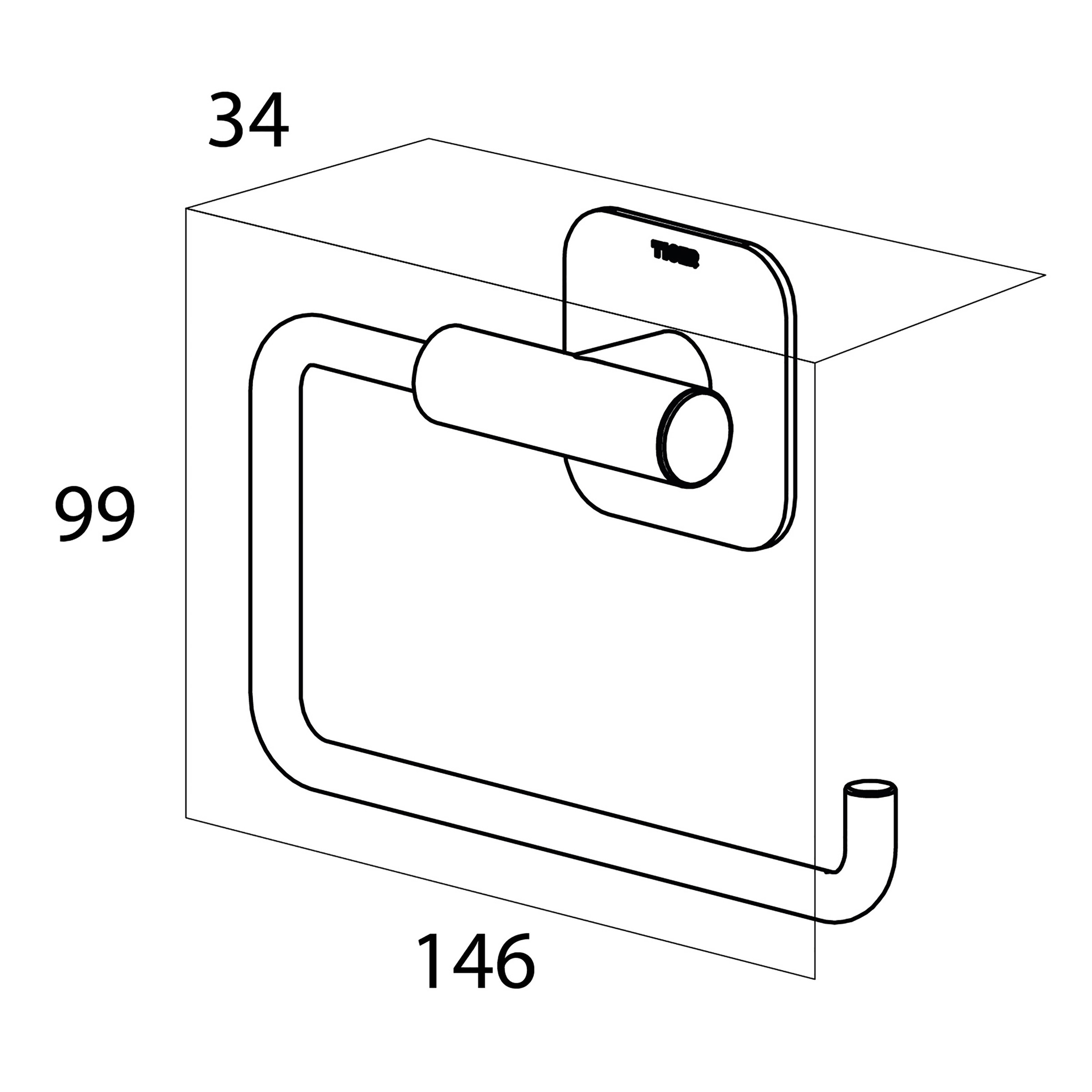 Uchwyt ścienny na papier toaletowy Colar Tiger - 3