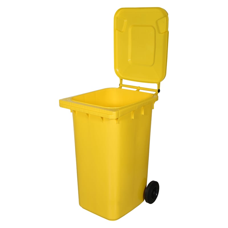 Pojemnik na odpady plastikowe i metalowe 240l żółty