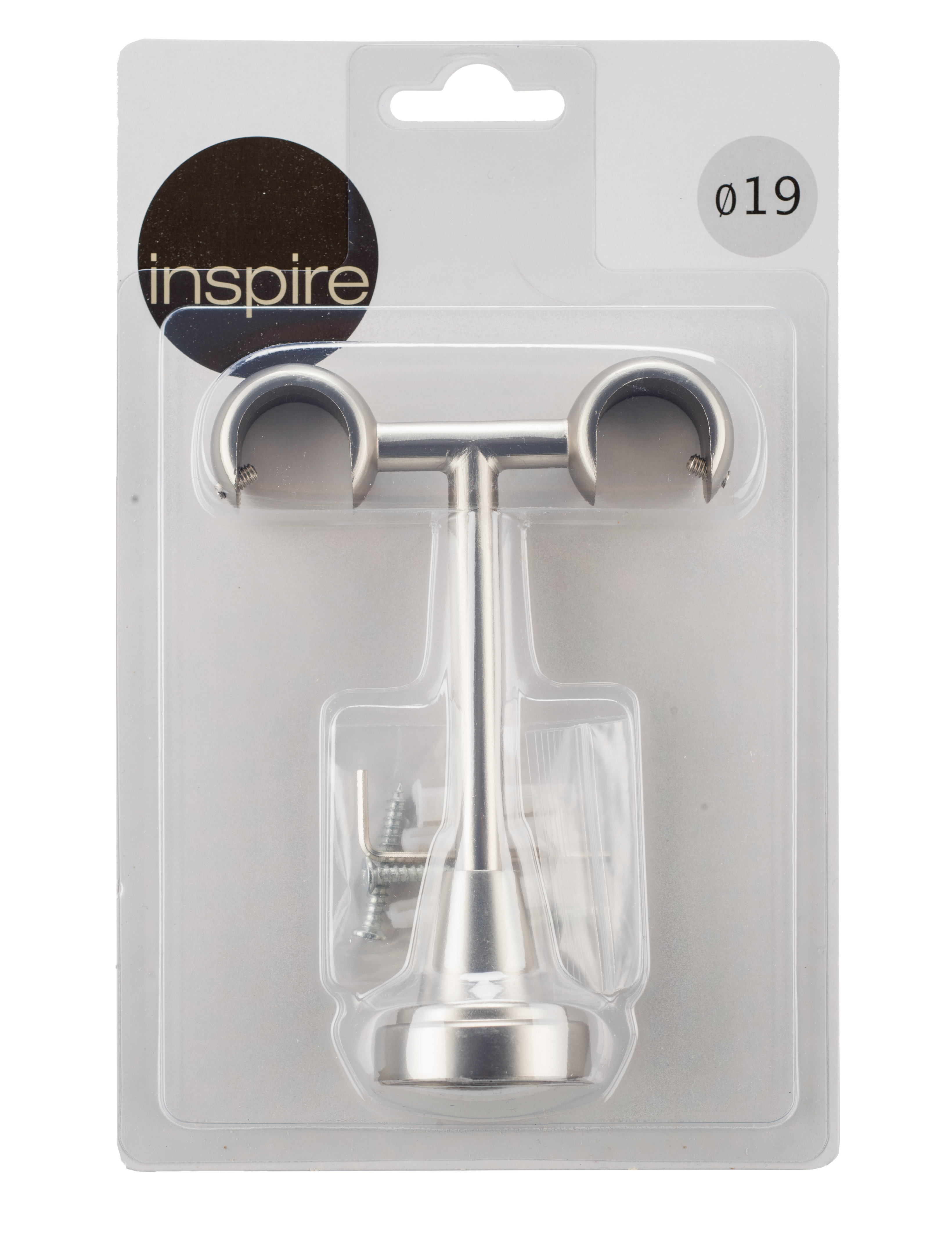 Wspornik do karnisza 19 mm sufitowy podwójny chrom mat 150 mm Inspire - 2
