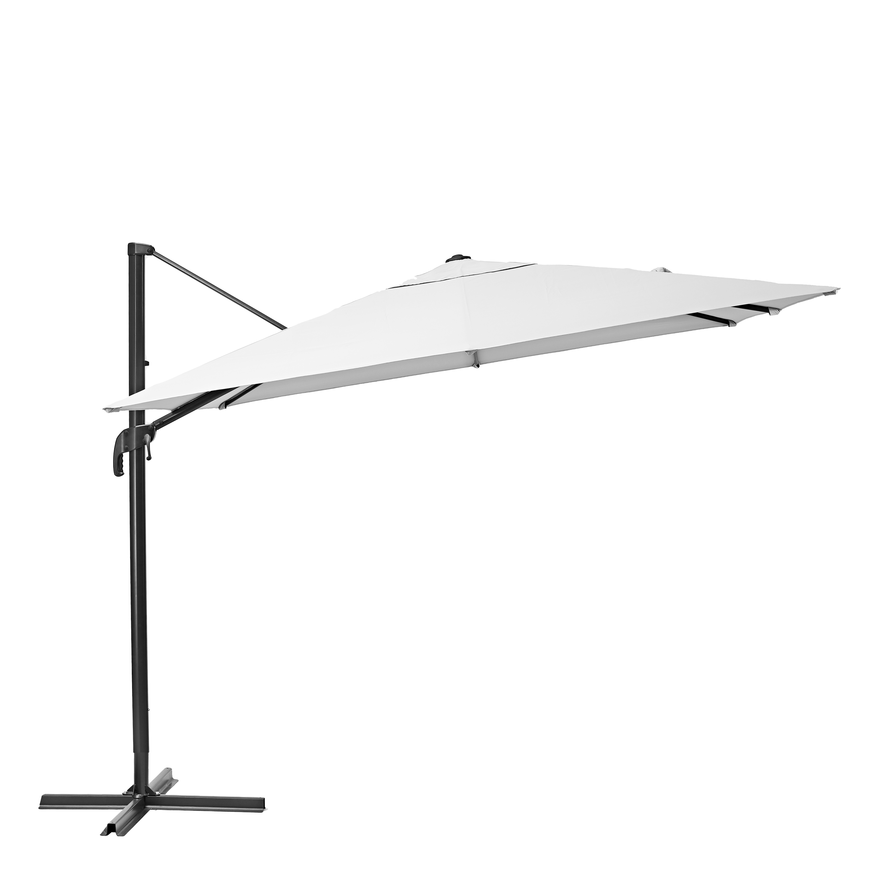 Parasol excéntrico de aluminio / acero NATERIAL Aura blanco 286x286 cm - 12