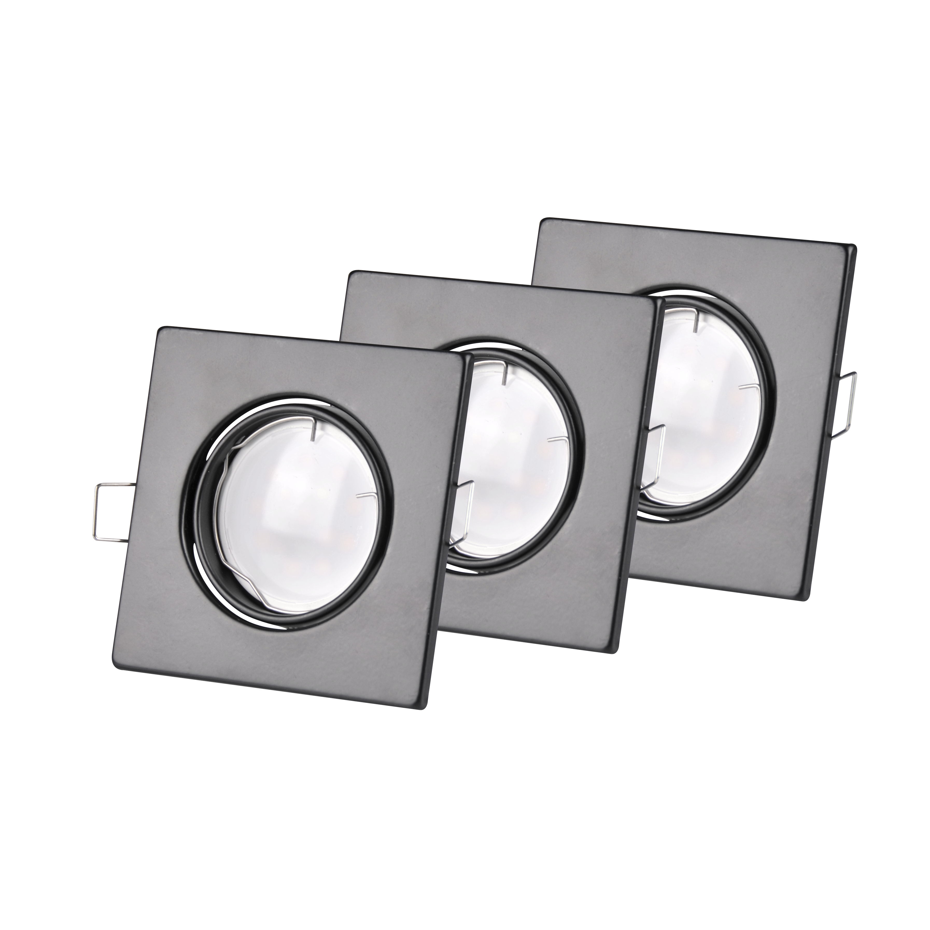 Zestaw opraw stropowych oczek 3 szt. OLIN czarne kwadratowe LED POLUX - 3