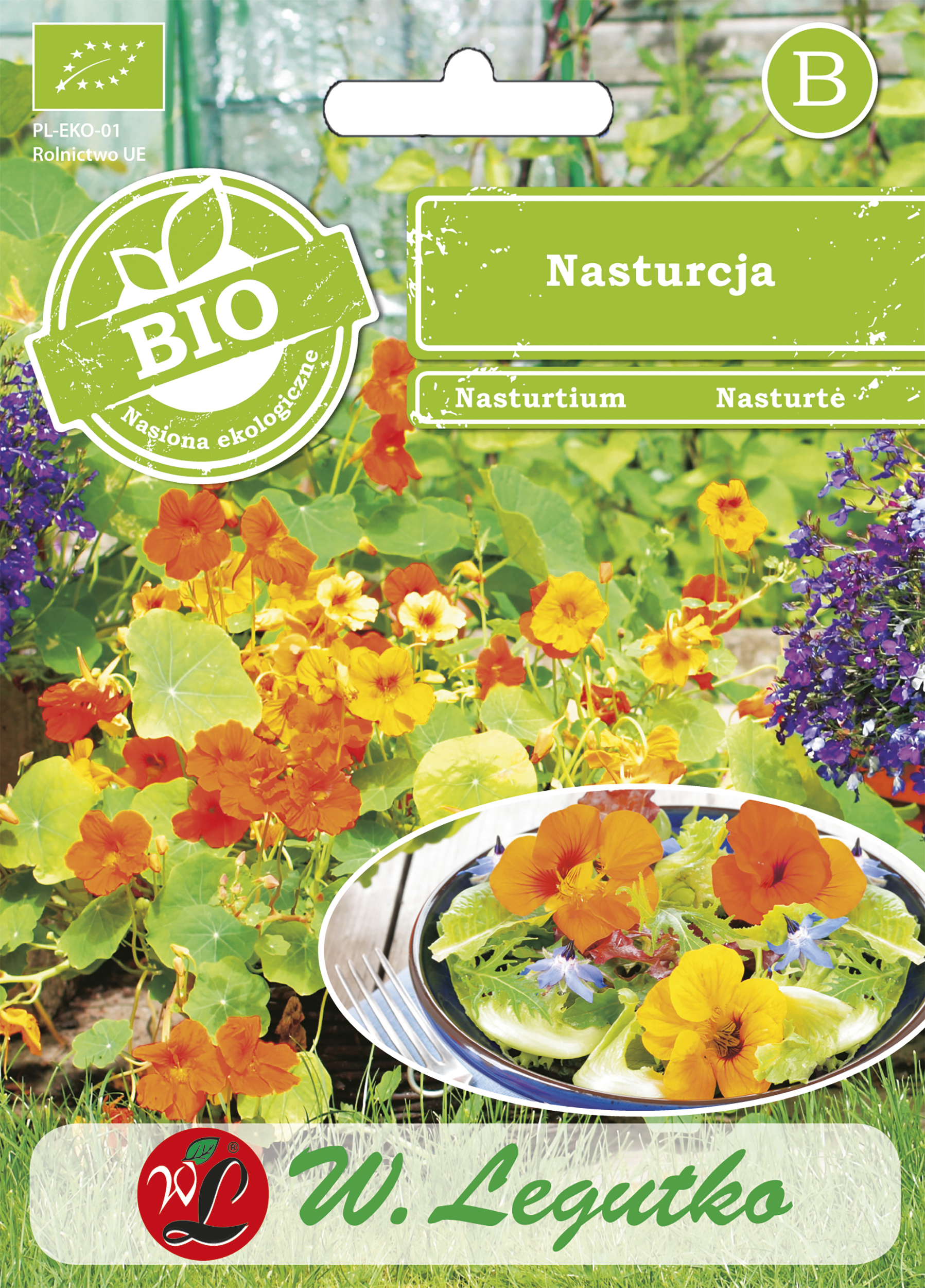 Nasturcja wysoka Bio nasiona ekologiczne W. Legutko
