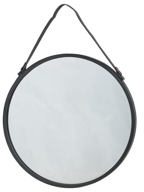 Lustro okrągłe Barbier na pasku czarne śr. 55 cm Inspire 82143167