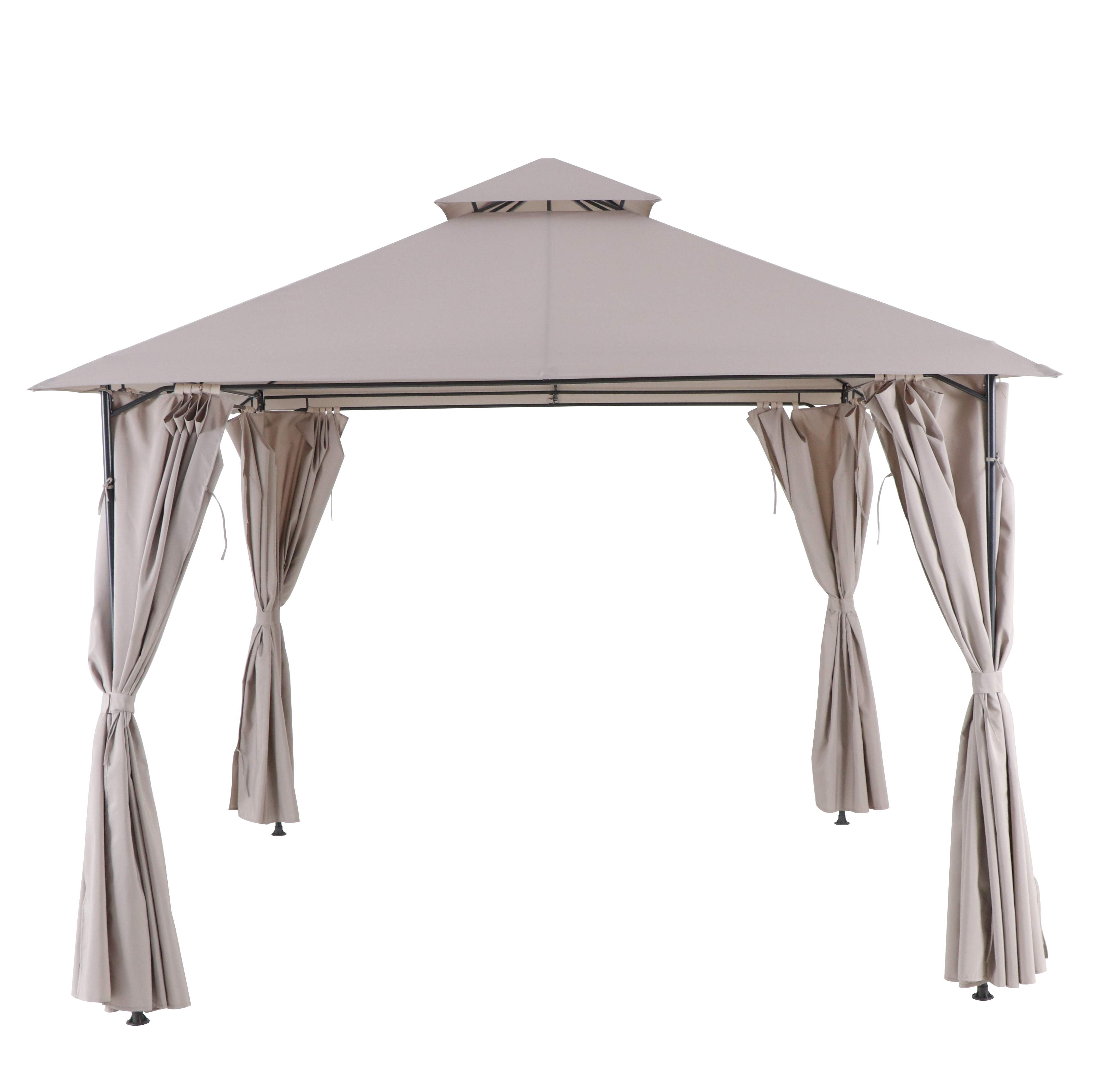 Pawilon ogrodowy Oxis 301x301x280 cm z zasłonami taupe Naterial