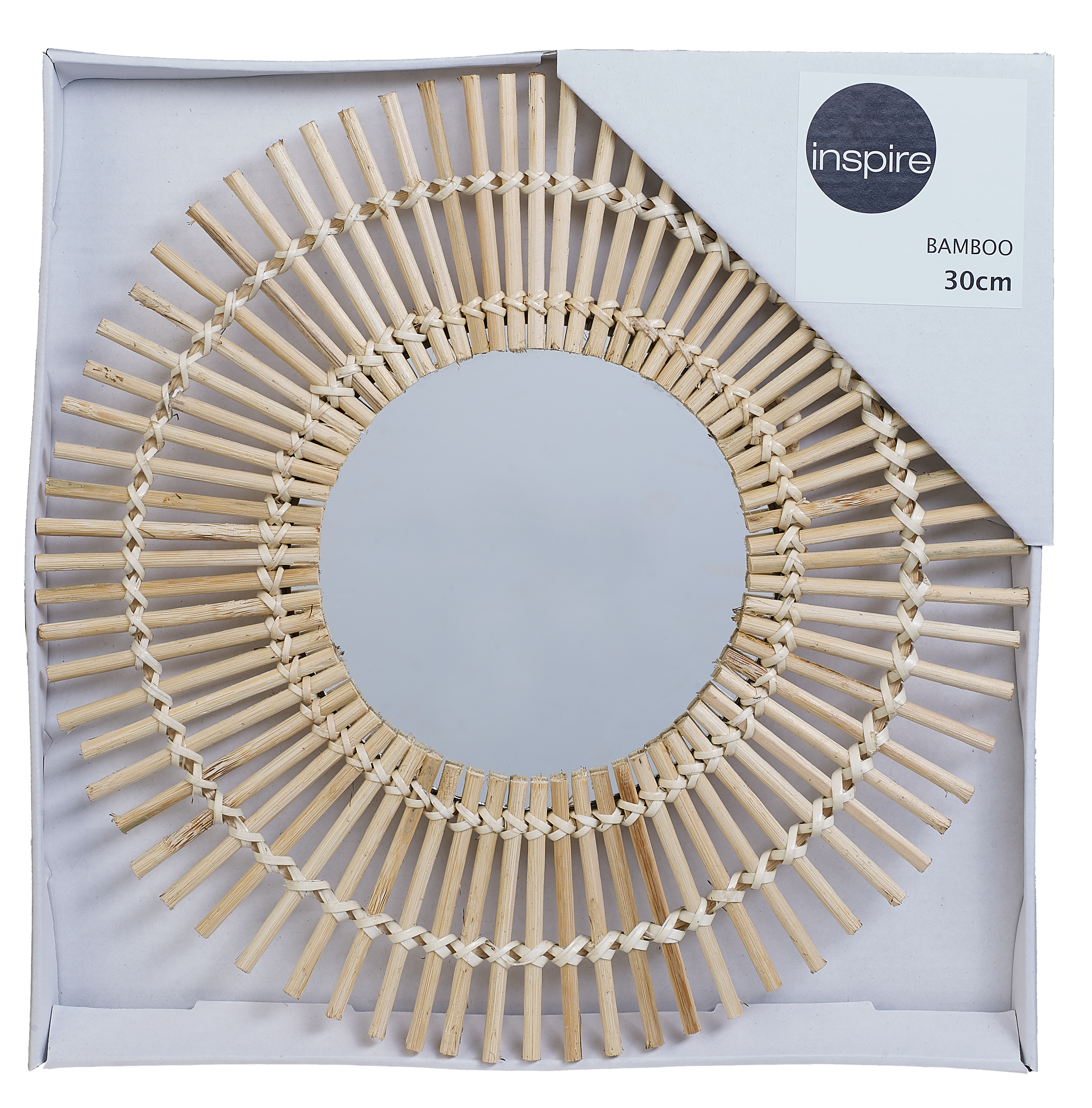 Lustro w bambusowej ramie Bamboo okrągłe śr. 30 cm Inspire - 24