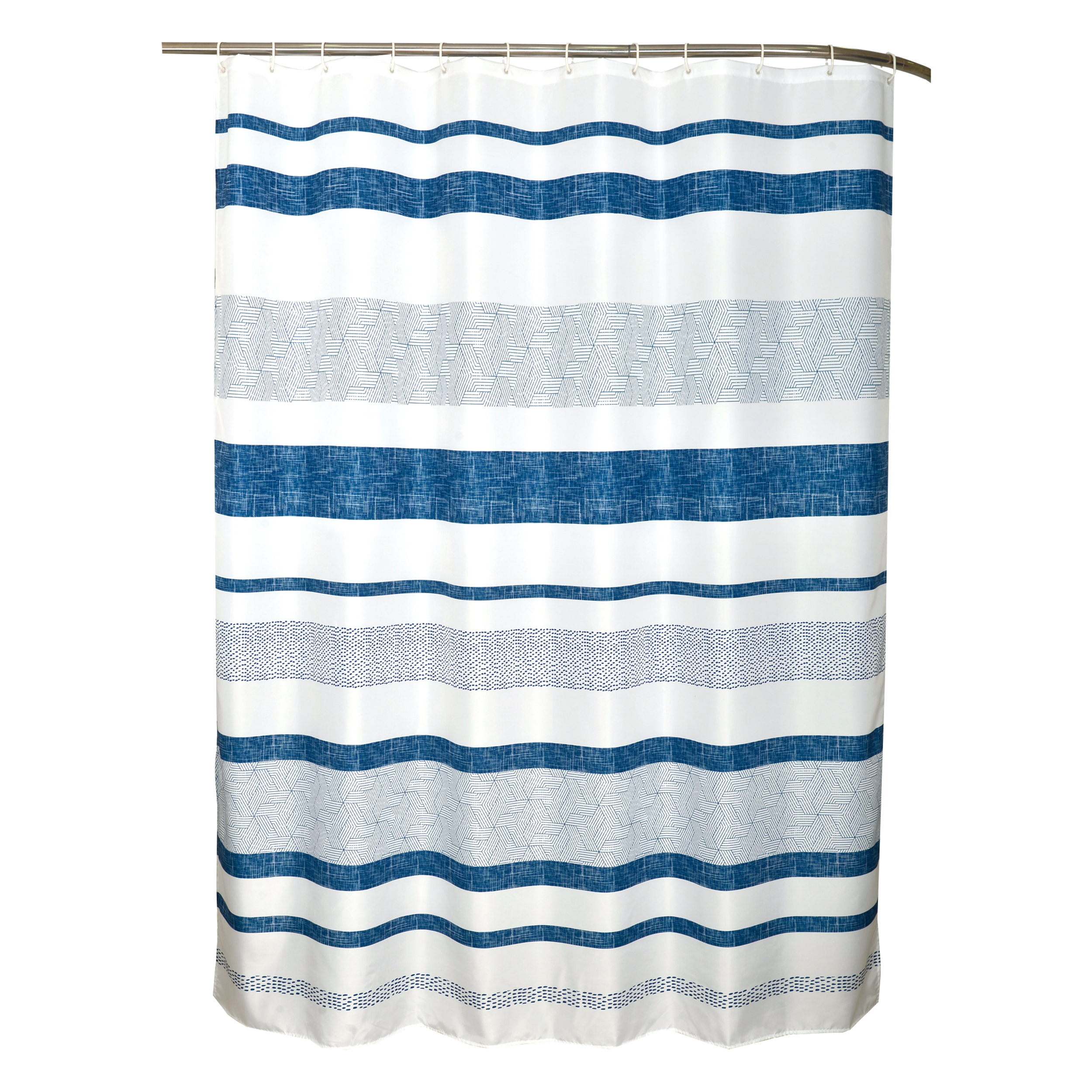Cortina de baño tipee azul poliéster 180x200 cm