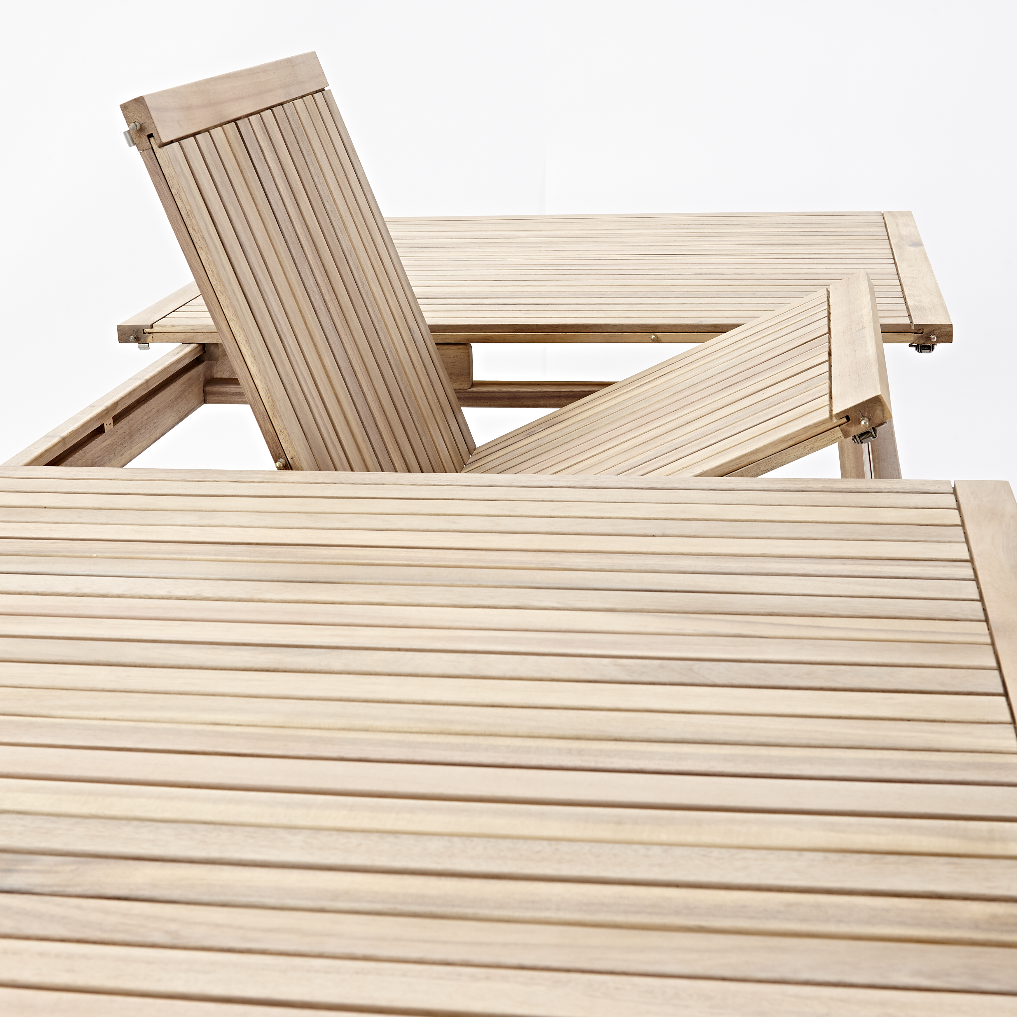 Mesa de jardín extensible de madera Solis marrón de 150/200x75x90 cm - 11