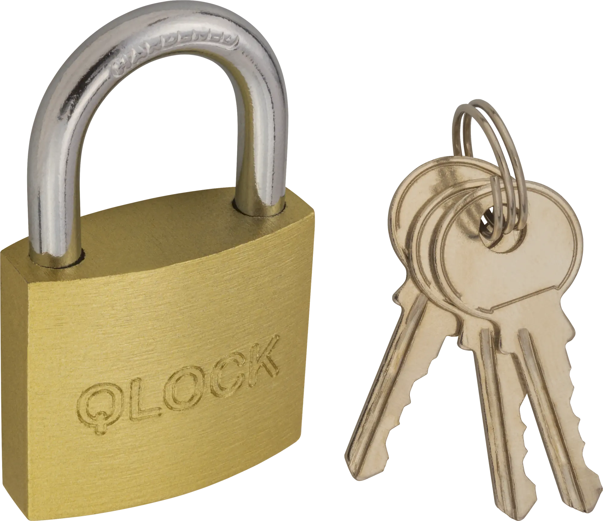 Kłódka pałąkowa żeliwna 40 mm złota Qlock