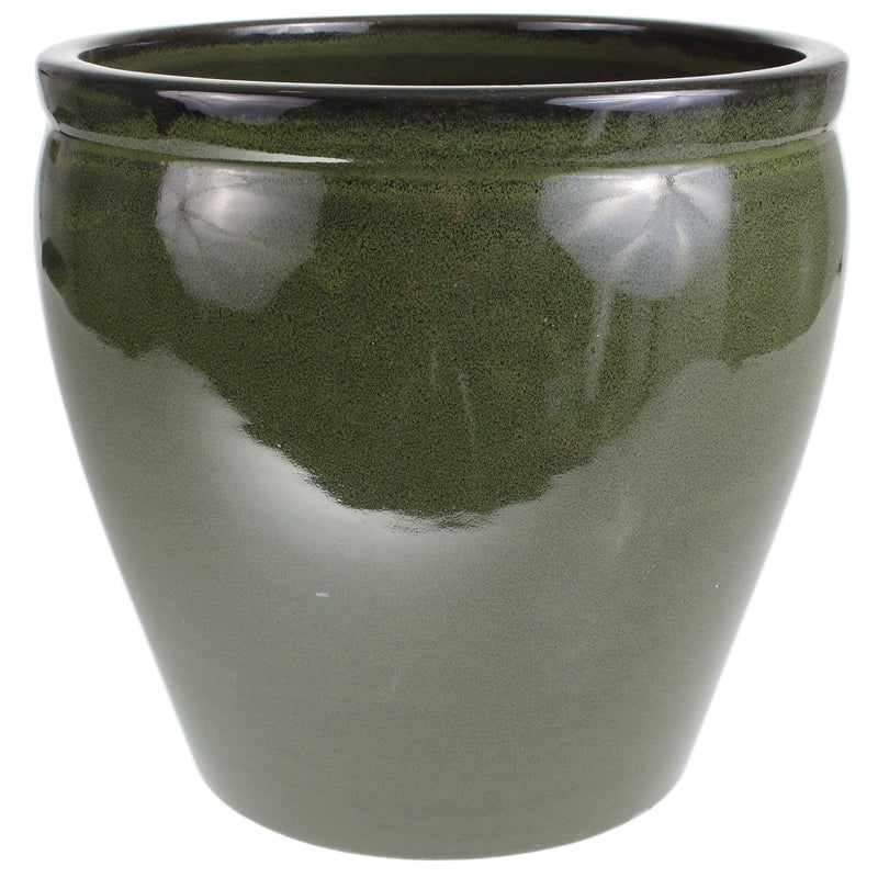 Donica szkliwiona śr.26 cm mrozoodporna zielona Cermax