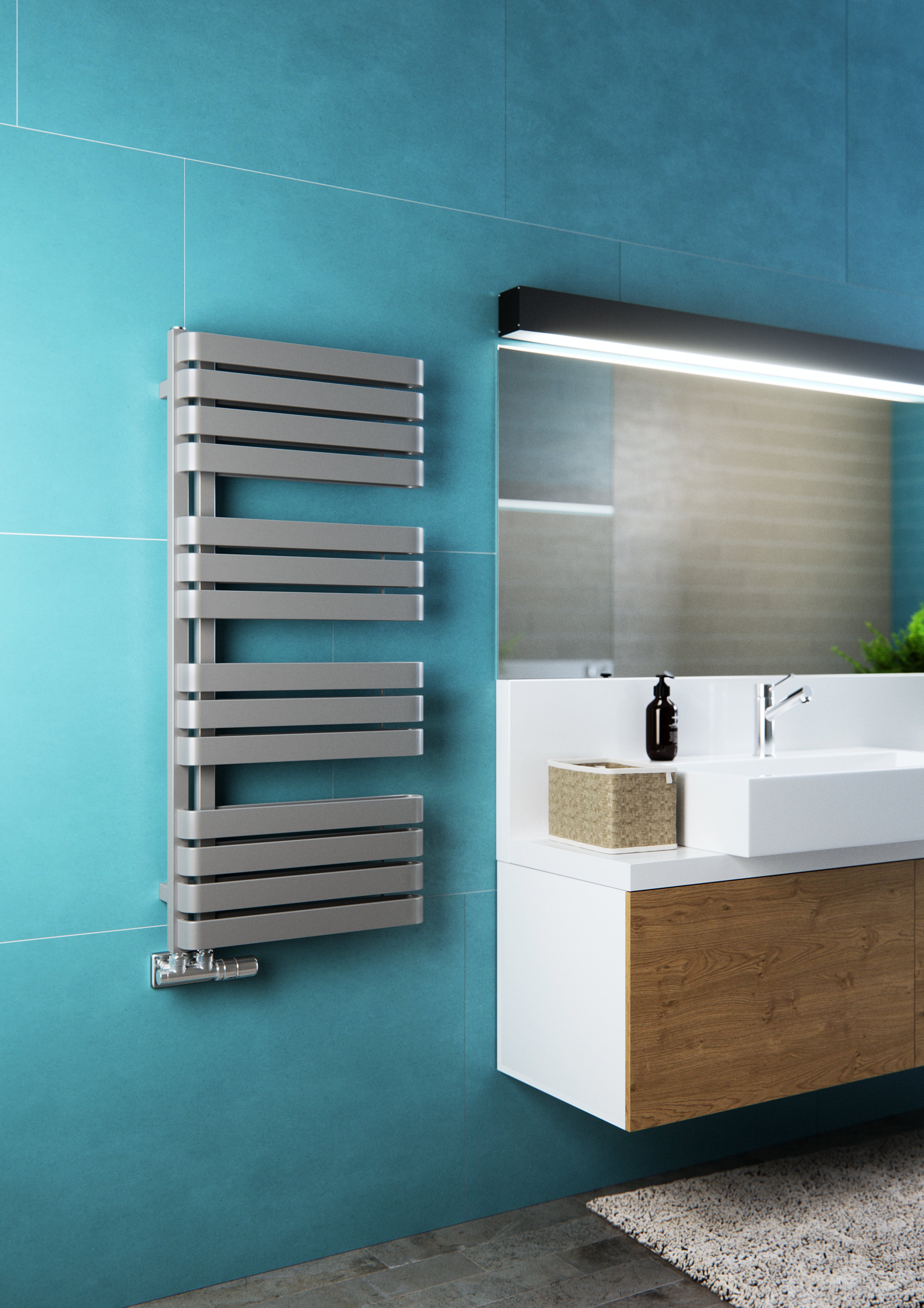 Grzejnik WARP S 85x50 cm Metallic Grey D 585W Roz 5cm 6 Bar TERMA - 3