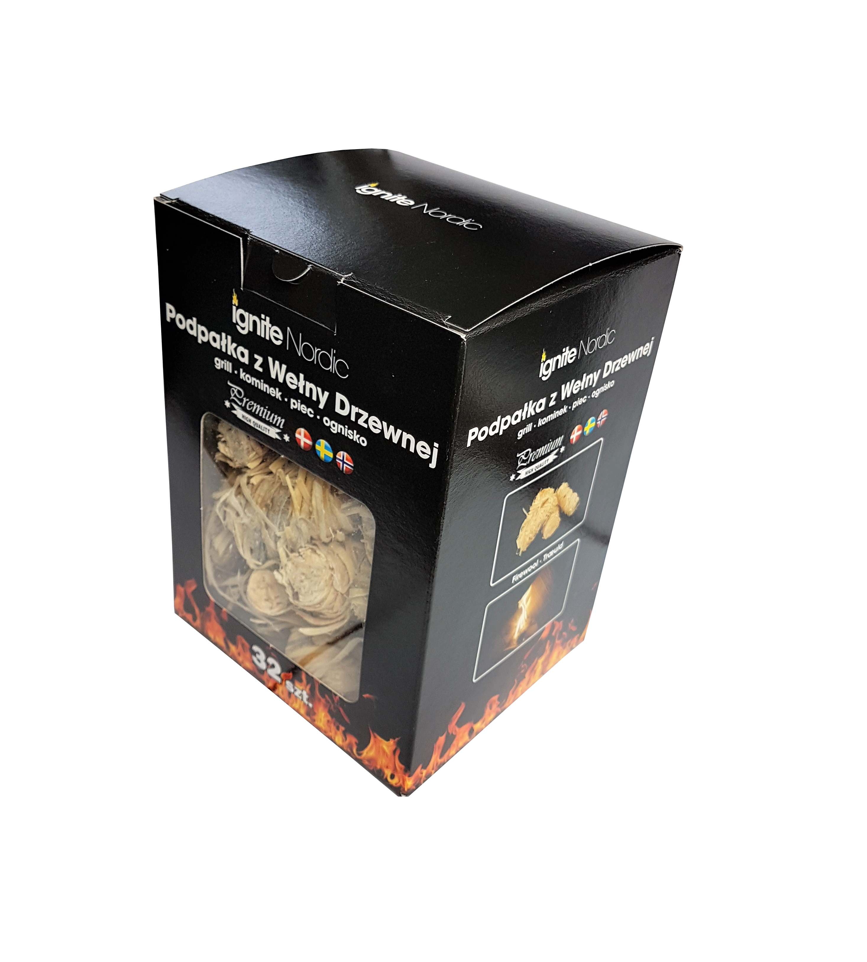 Podpałka - trociny z wełny drzewnej 32 sztuk Firewool