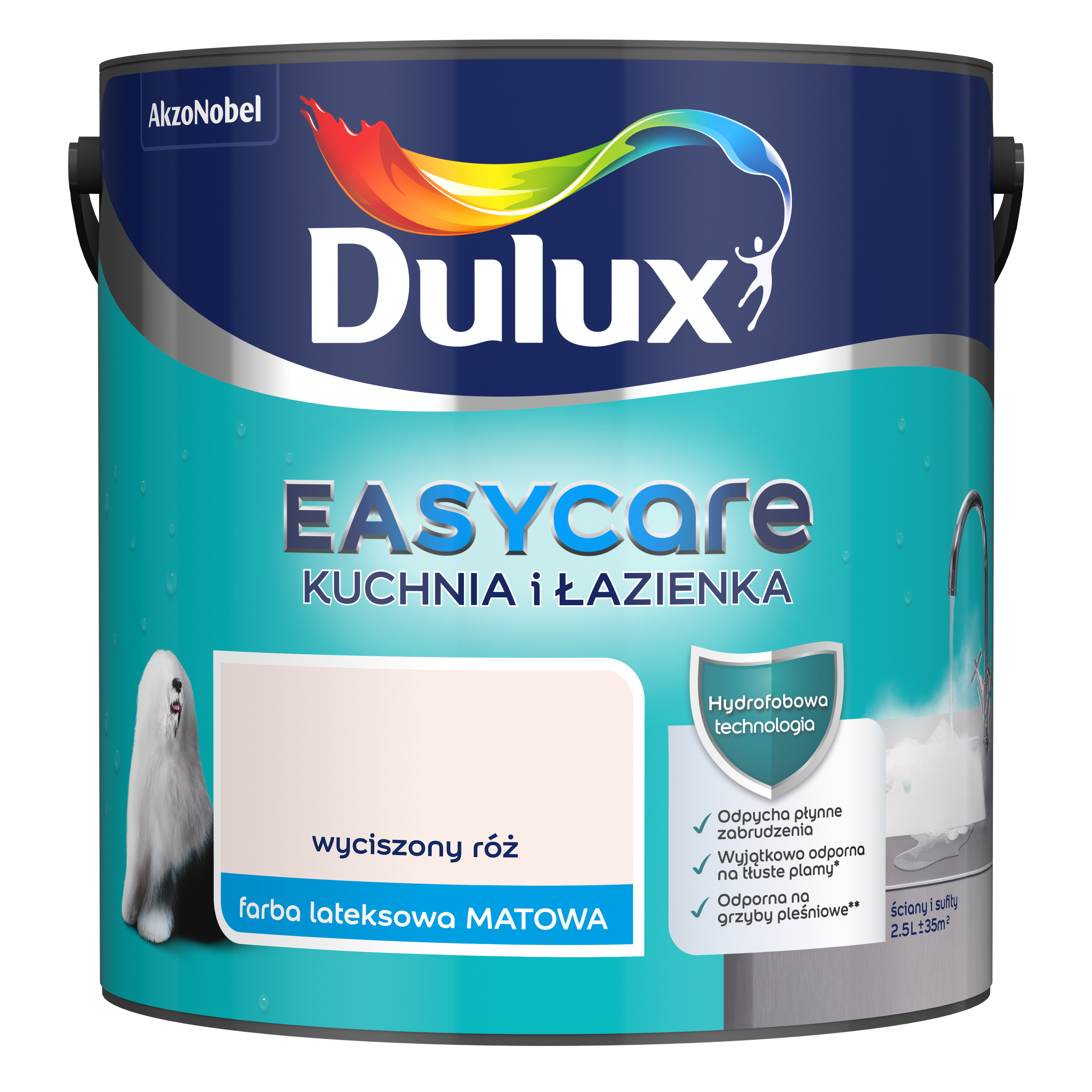 Farba wewnętrzna EASYCARE KUCHNIA I ŁAZIENKA 2.5 l Wyciszony róż DULUX
