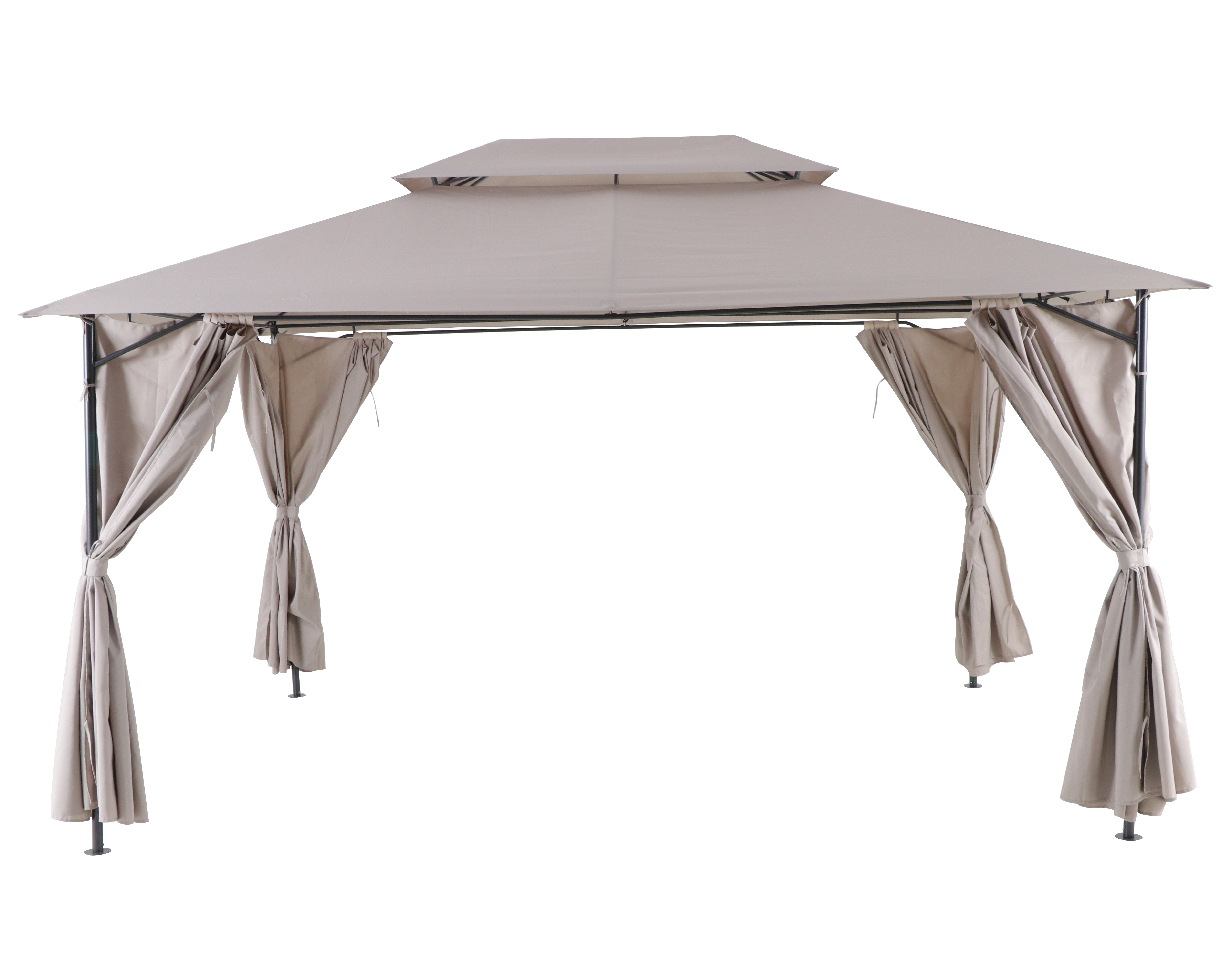 Pawilon ogrodowy Oxis 403x302x270 cm z zasłonami taupe Naterial