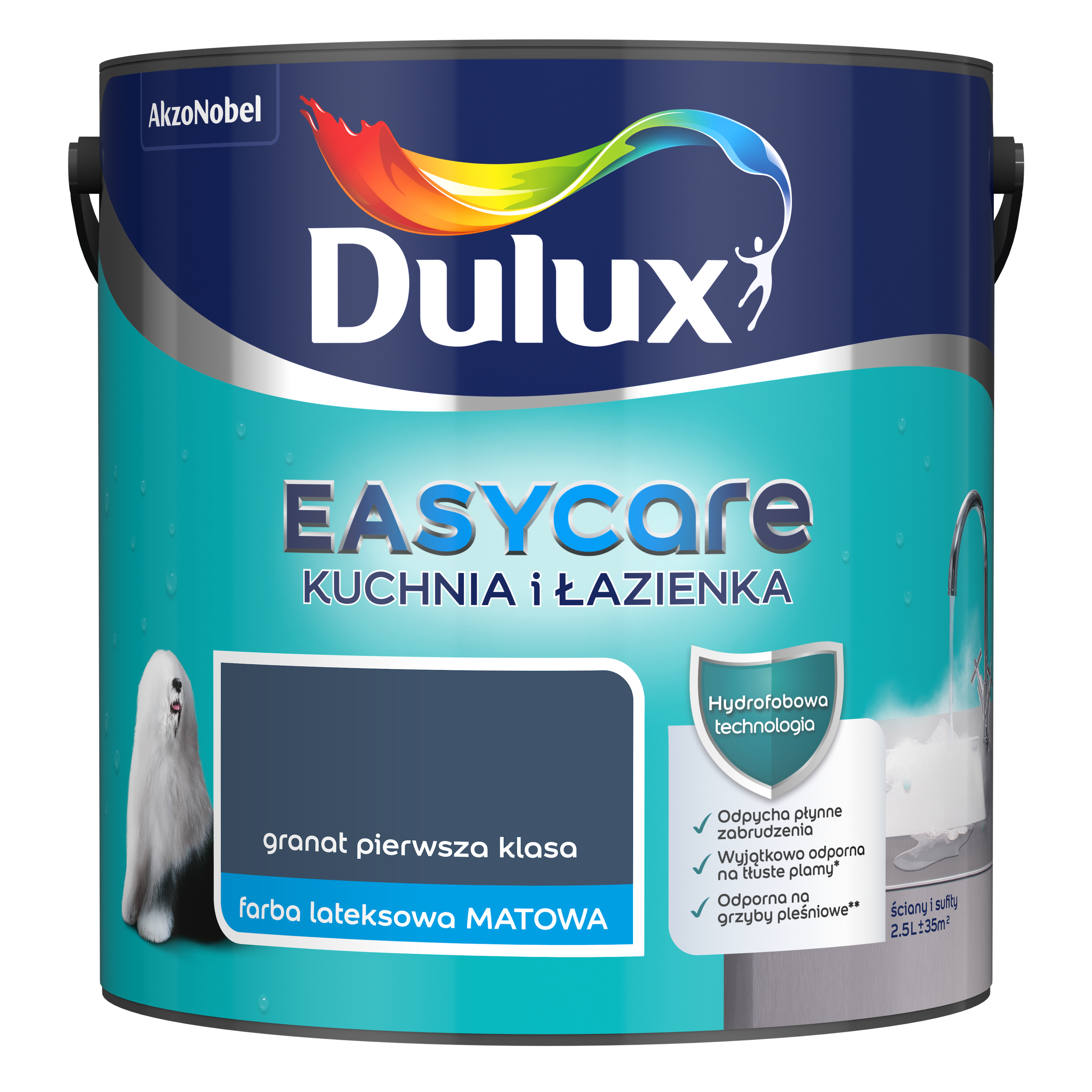 Farba wewnętrzna EASYCARE KUCHNIA I ŁAZIENKA 2.5 l Granat pierwsza klasa DULUX