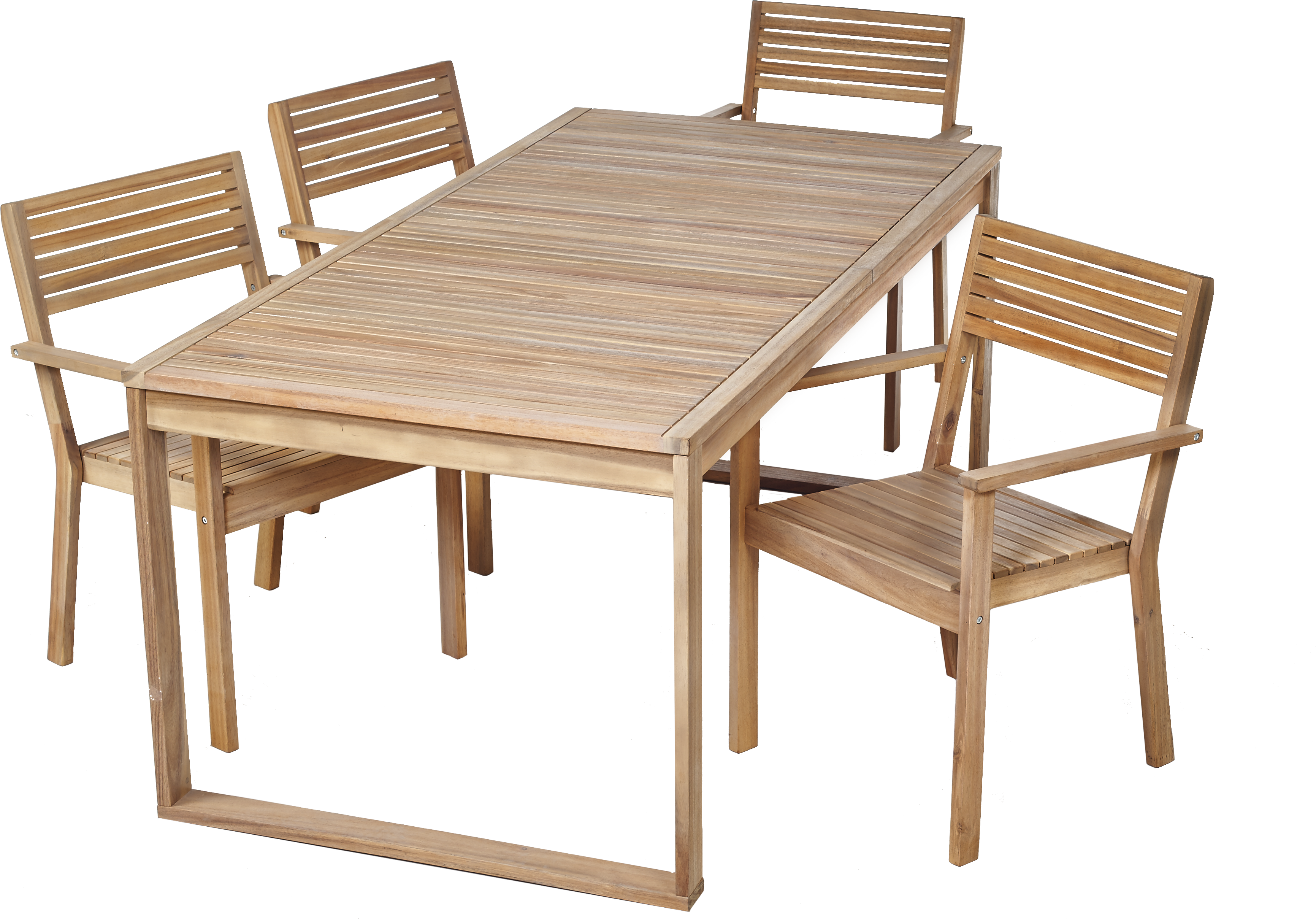 Tavolo allungabile da esterno rettangolare in acacia naturale 8 posti L da 180 a 240x90cm, Solaris NATERIAL - 14