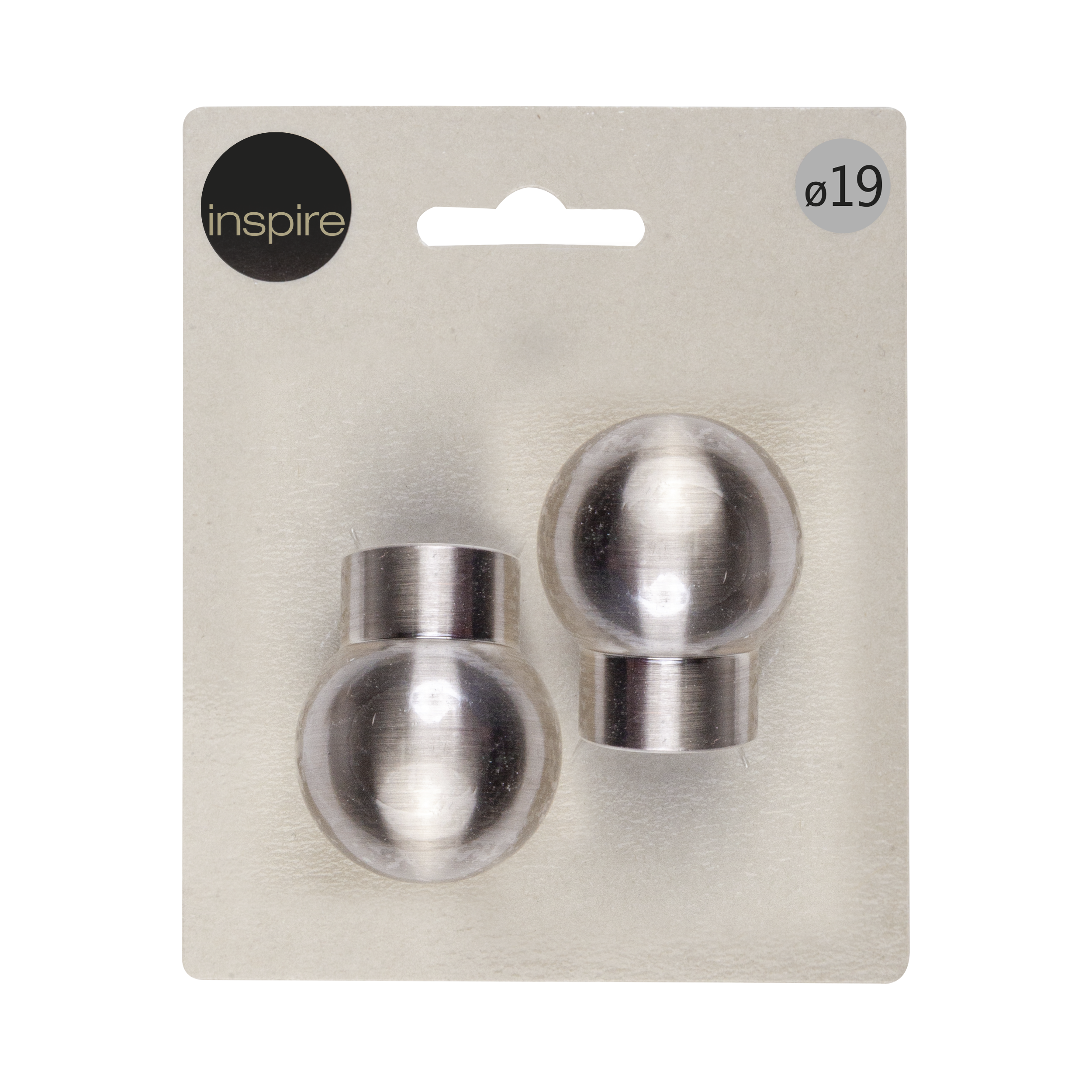 Końcówka do karnisza Kula efekt stali 19 mm 2 szt. Inspire - 2
