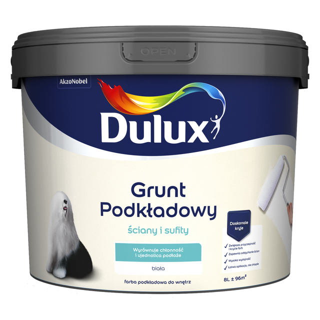 Grunt podkładowy 8 l Biały DULUX