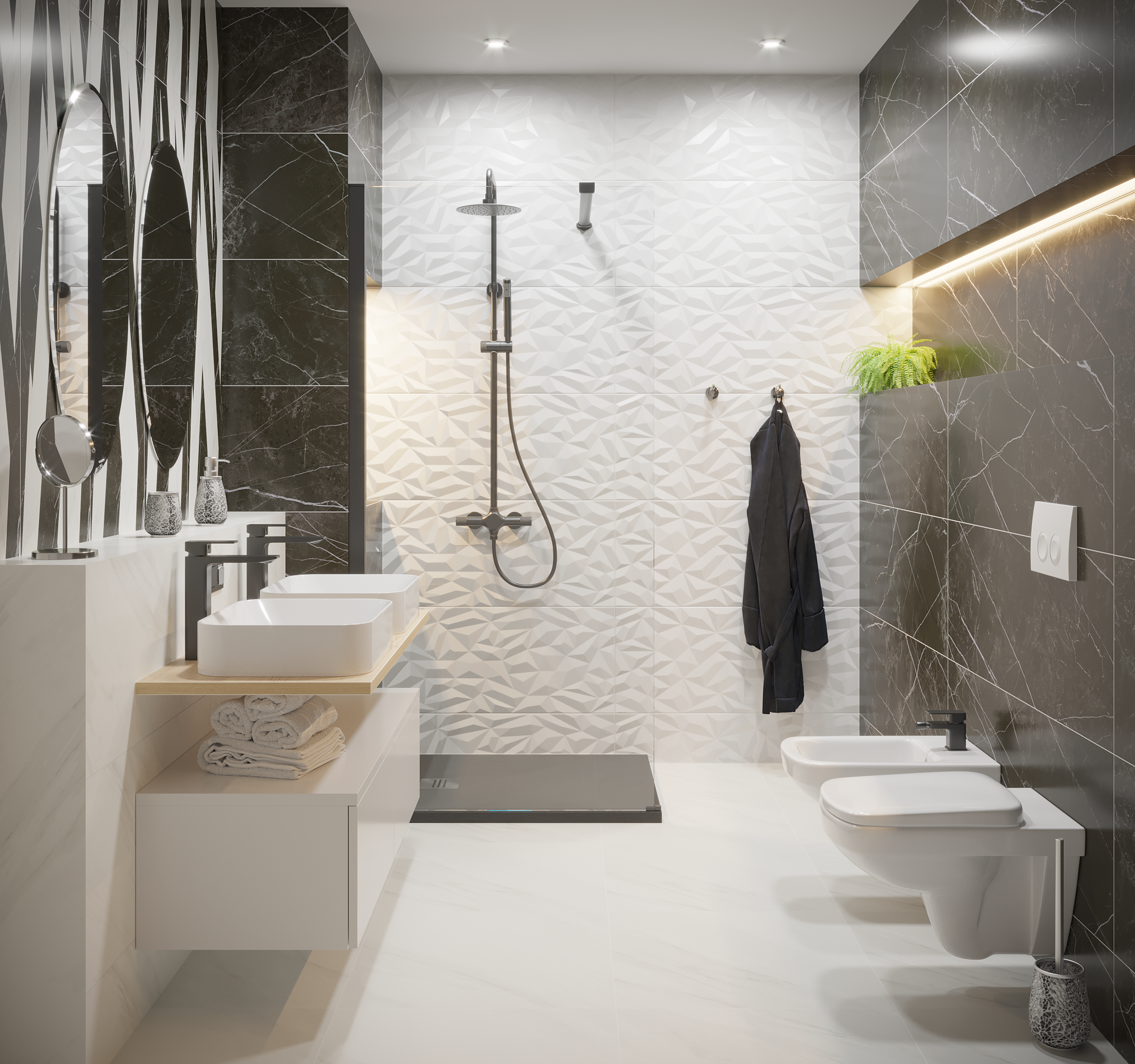 Kabina Walk-in Remix 100x200 transparentna profil czarny Sensea - 15