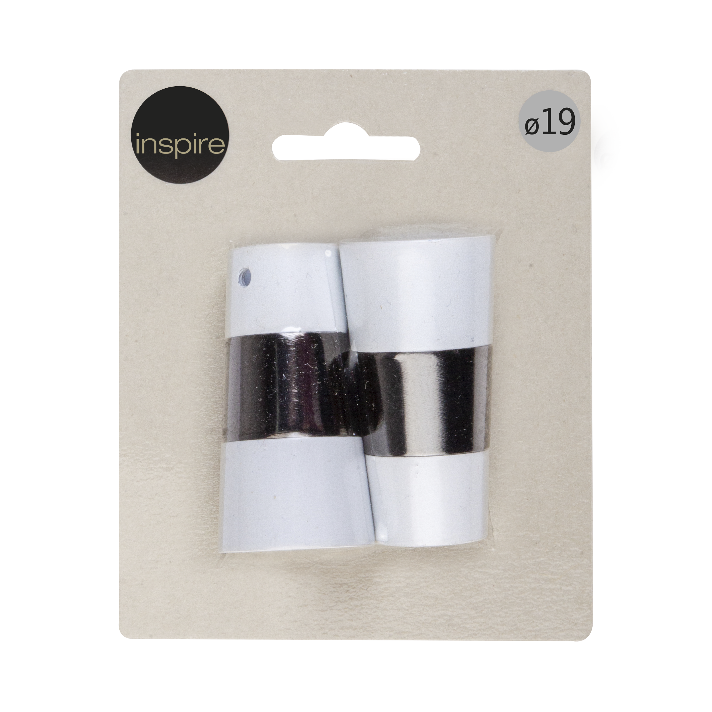 Końcówka do karnisza Kielich chrom/biały mat 19 mm 2 szt. Inspire - 2