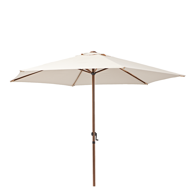Parasol hexagonal de acero Polar marrón  Ø 263 cm