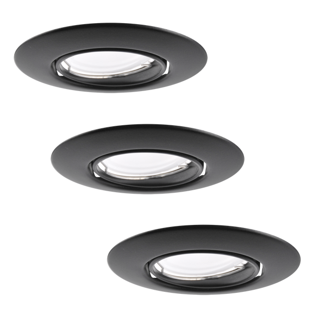 Zestaw opraw stropowych oczek 3 szt. OLIN czarne okrągłe LED POLUX