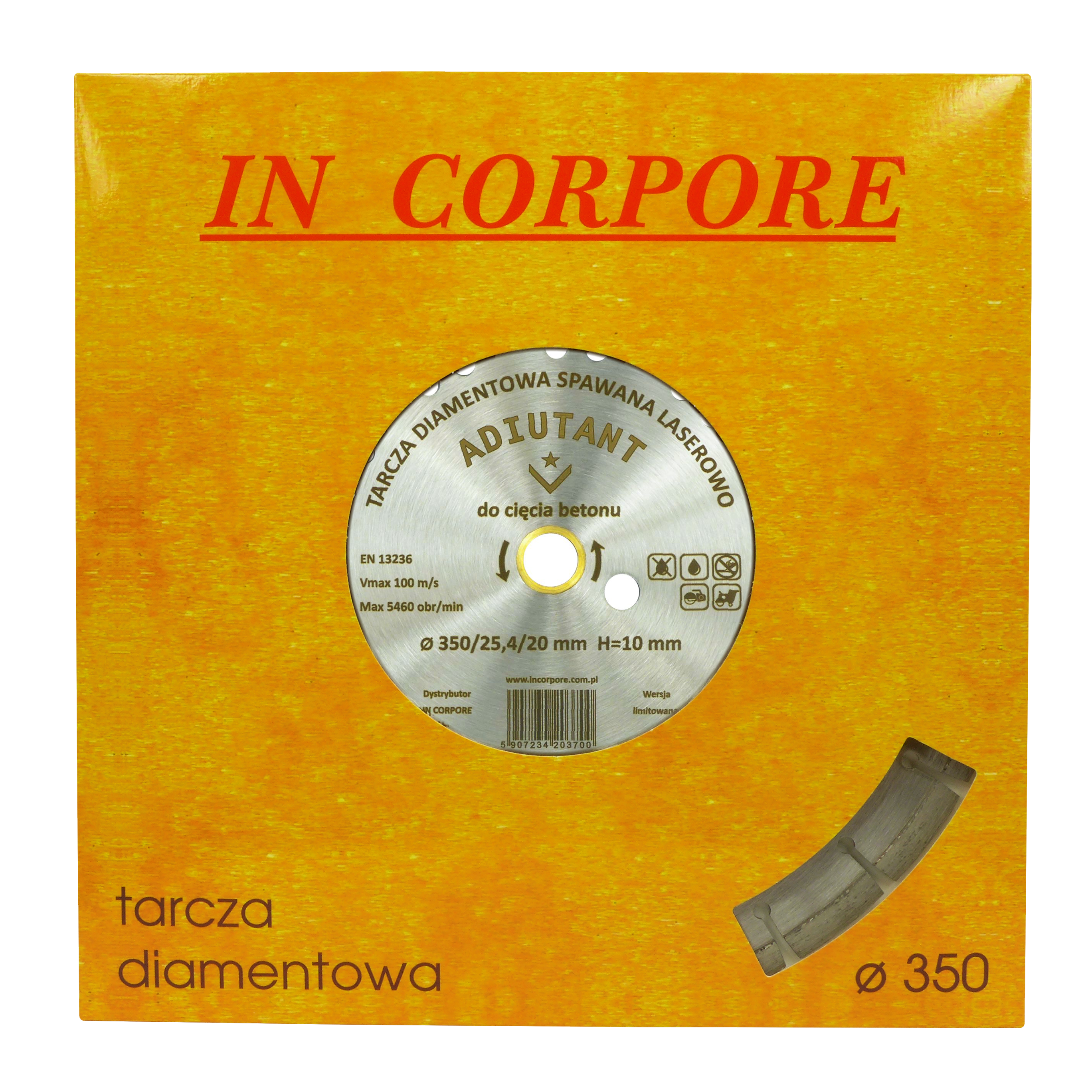 Tarcza diamentowa ADIUTANT 350x25,4/20 mm IN CORPORE do betonu - 2