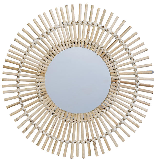Lustro w bambusowej ramie Bamboo okrągłe śr. 30 cm Inspire