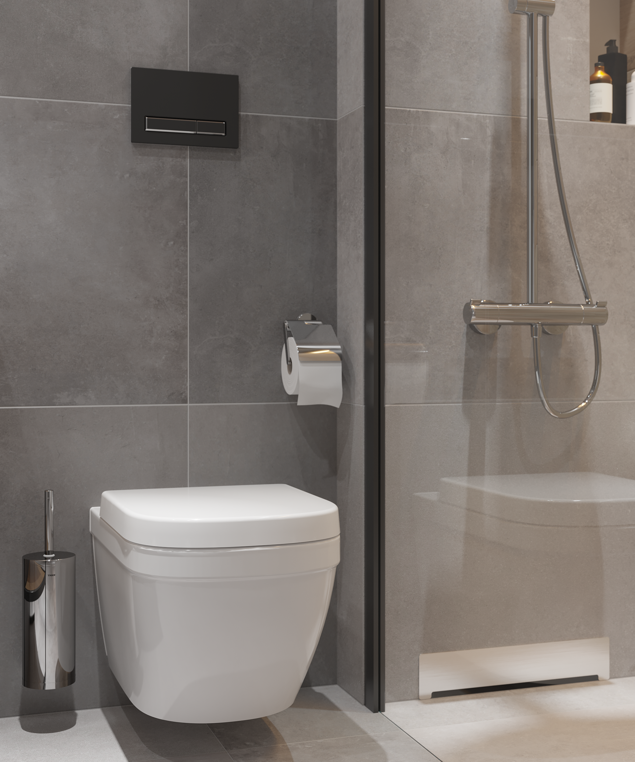 Kabina Walk-in Remix 100x200 transparentna profil czarny Sensea - 13