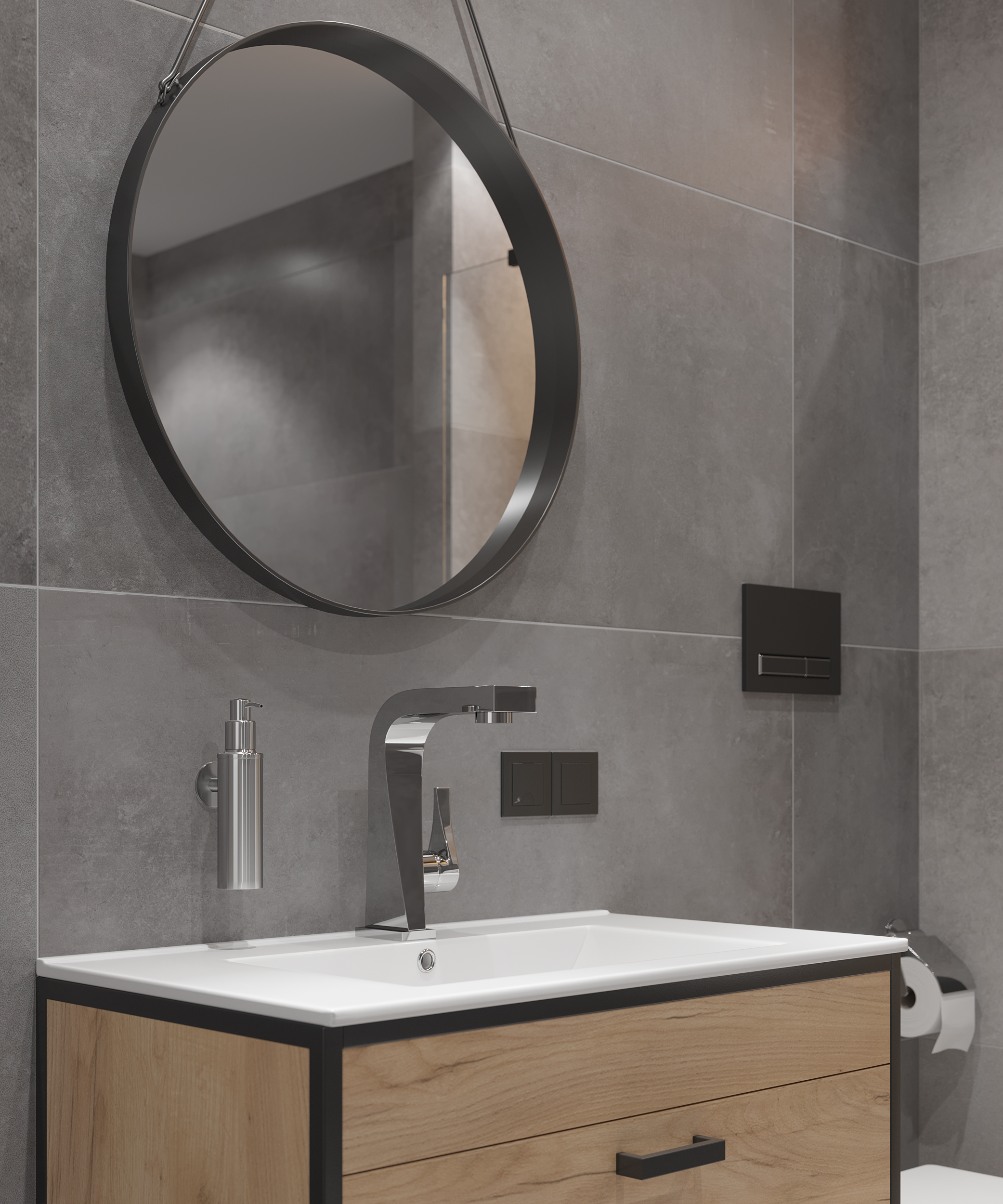 Kabina Walk-in Remix 100x200 transparentna profil czarny Sensea - 12