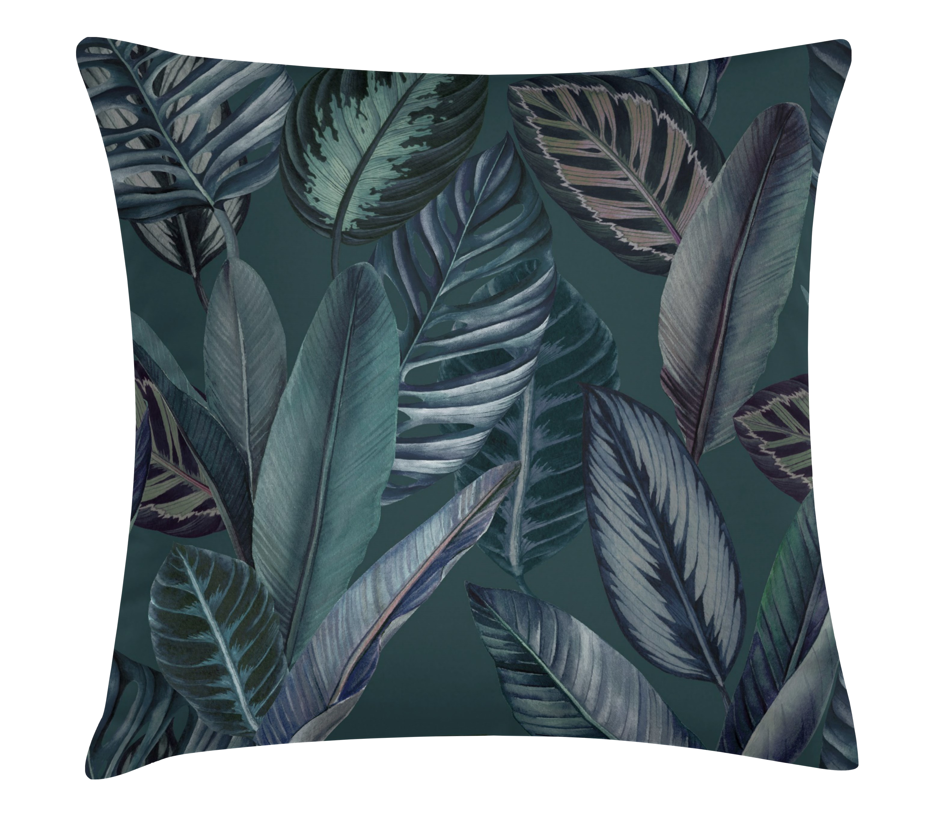 Poduszka w liście Feuilles ciemnozielona 45 x 45 cm