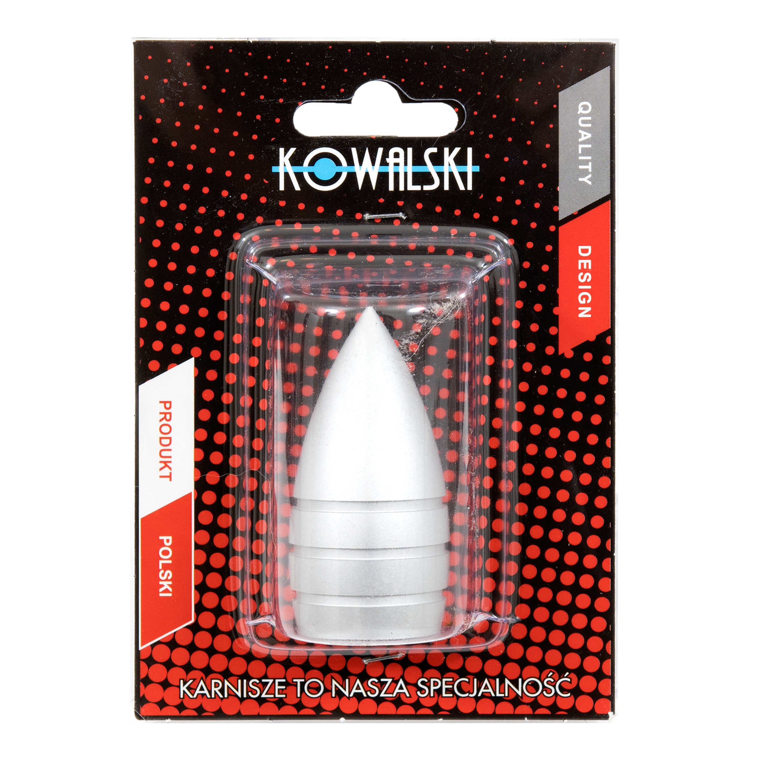 Końcówka do karnisza Pocisk srebrna inox 20 mm