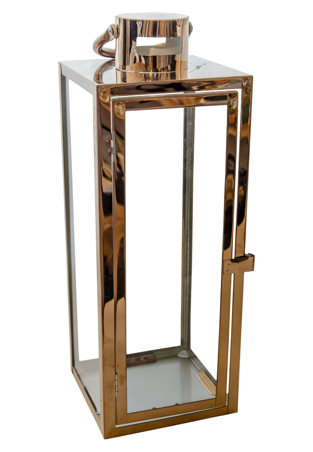 Latarenka na świeczkę Barcelona wys. 39 cm miedziana