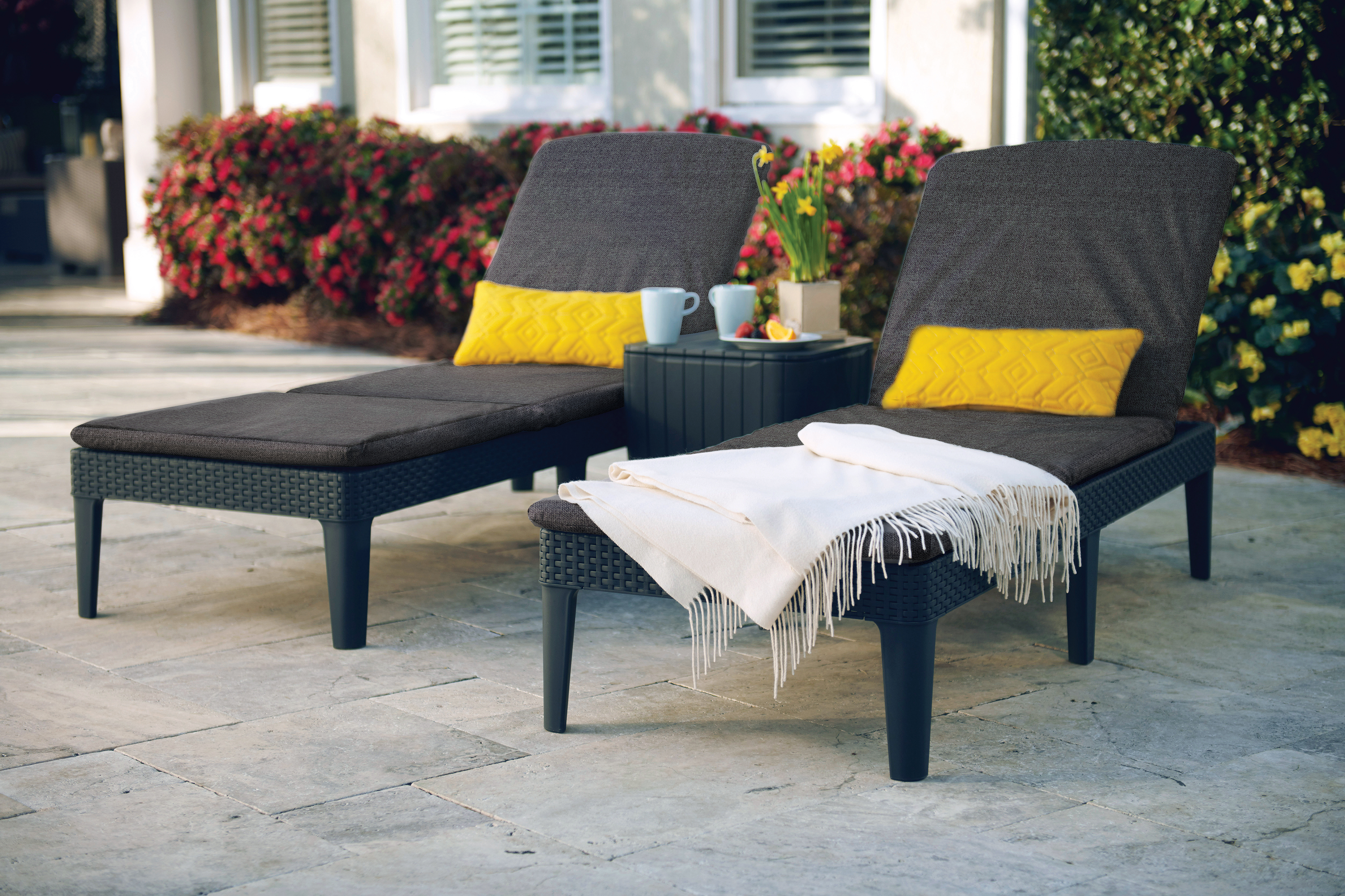 Leżak ogrodowy Jaipur plastikowy antracytowy Keter - 3