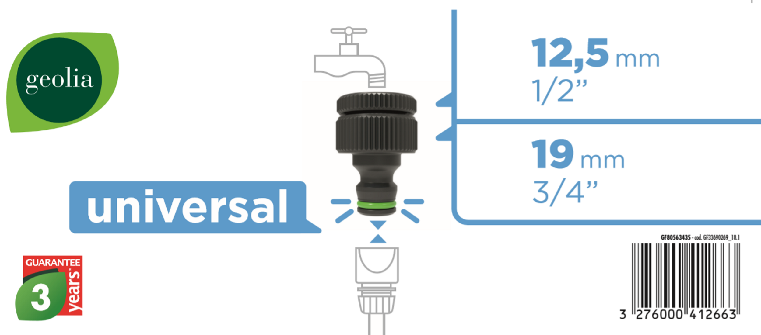 Conector para grifo GEOLIA hembra 1/2