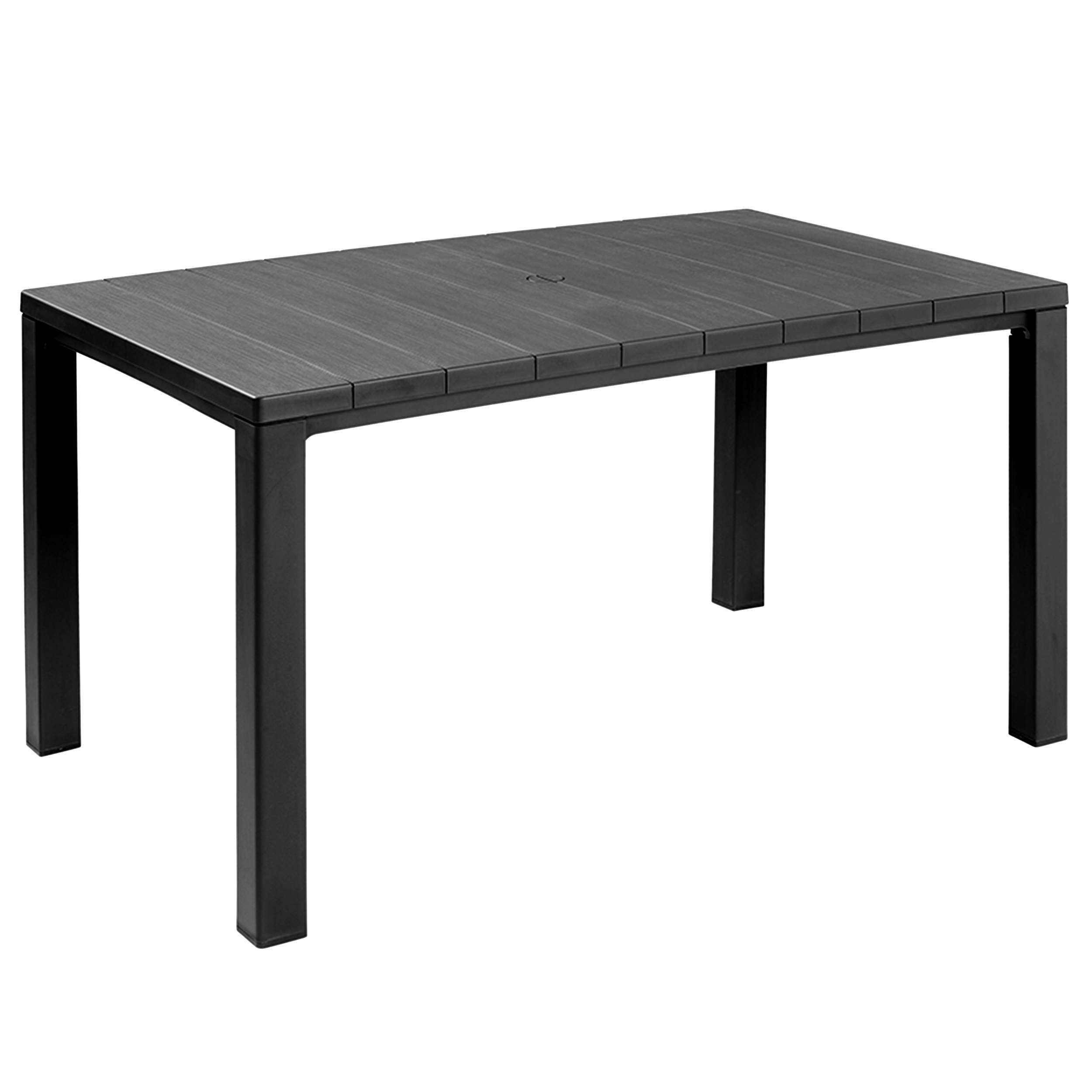 Mesa de jardín de comedor de resina julie gris de 147x75x90 cm