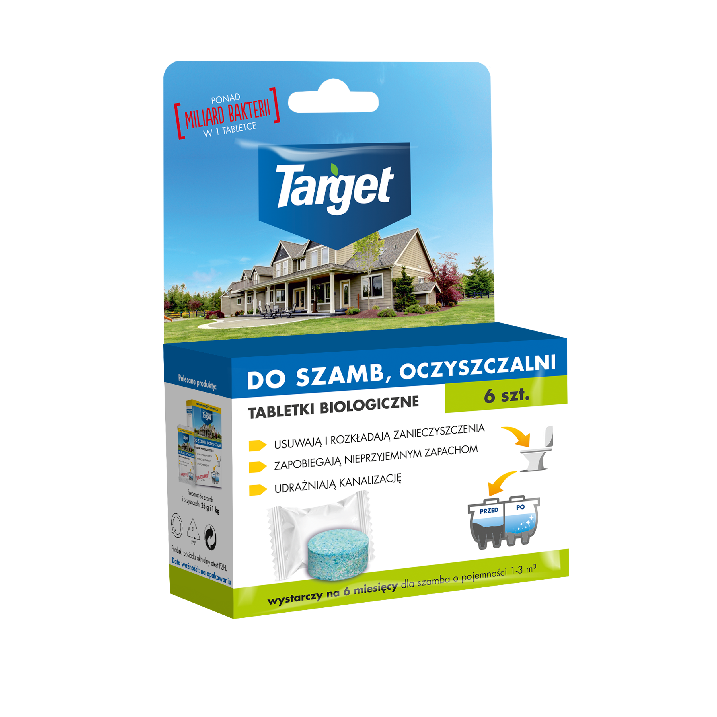 Tabletki biologiczne do szamb i oczyszczalni 6szt. Target