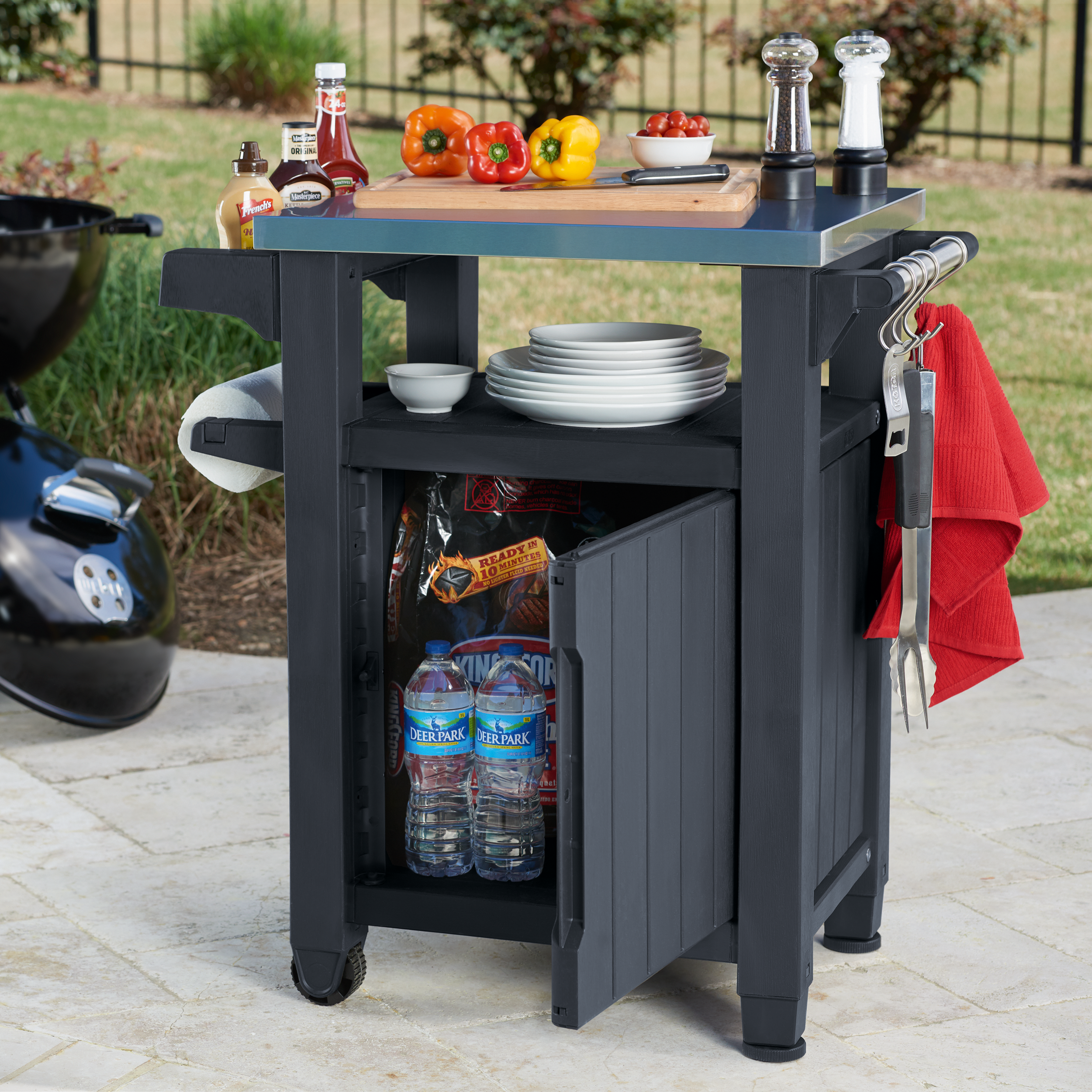 Stolik / barek grillowy Unity 90x134 cm grafitowy Keter - 2