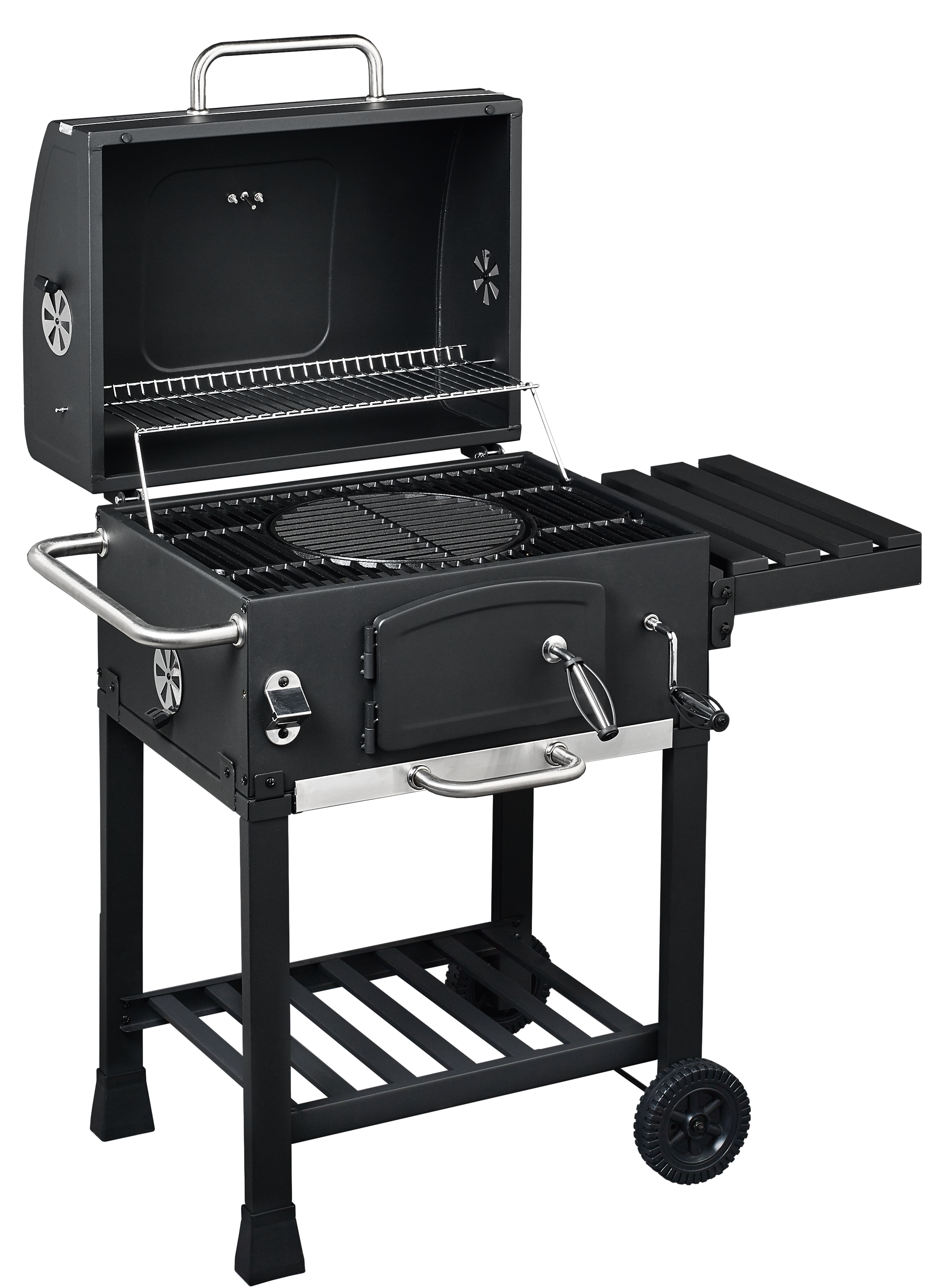 Grill węglowy na wózku Angular XL żeliwny ruszt + pokrowiec gratis Activa - 16