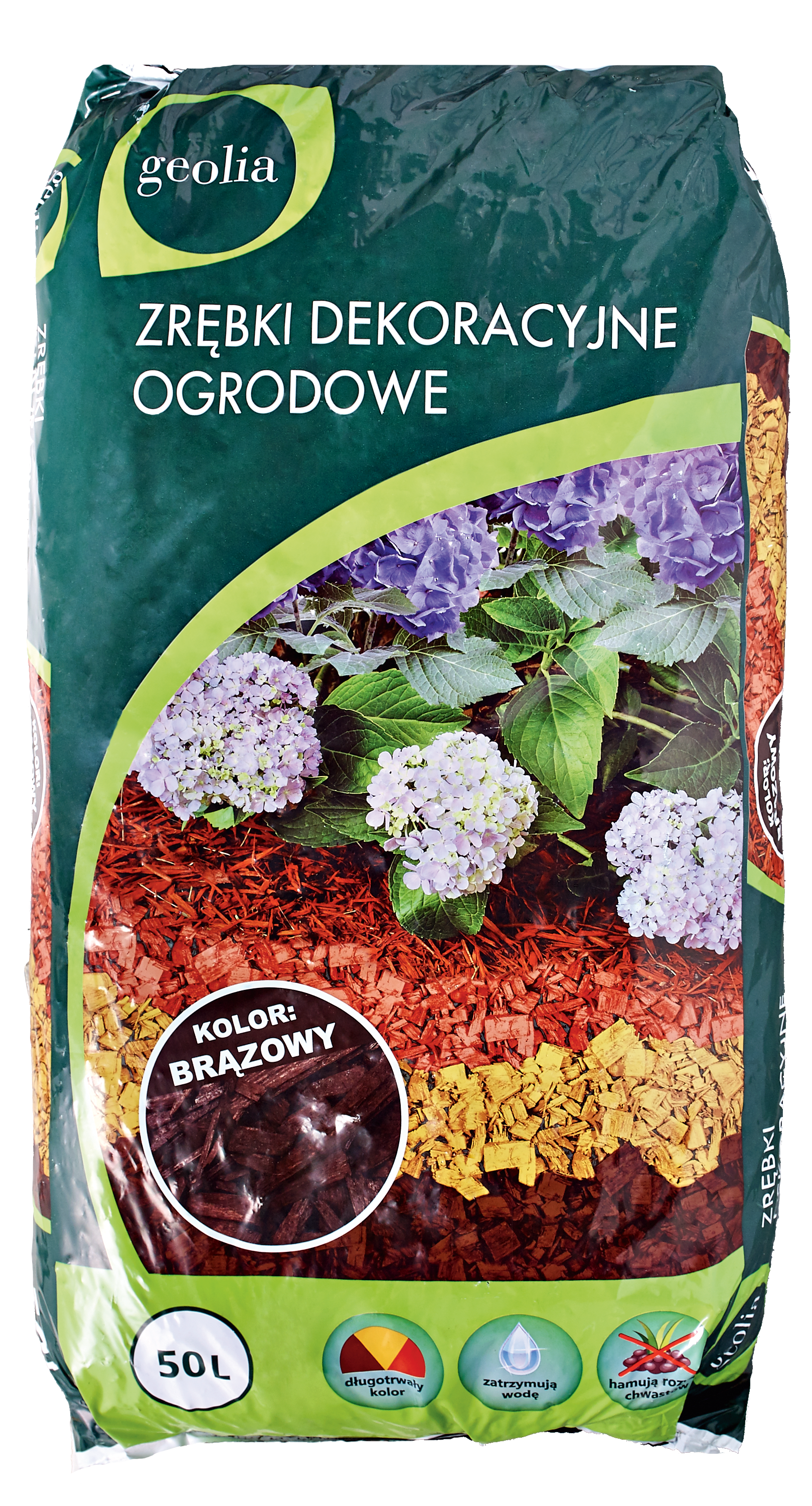 Zrębki dekoracyjne brązowe 50l Geolia - 3