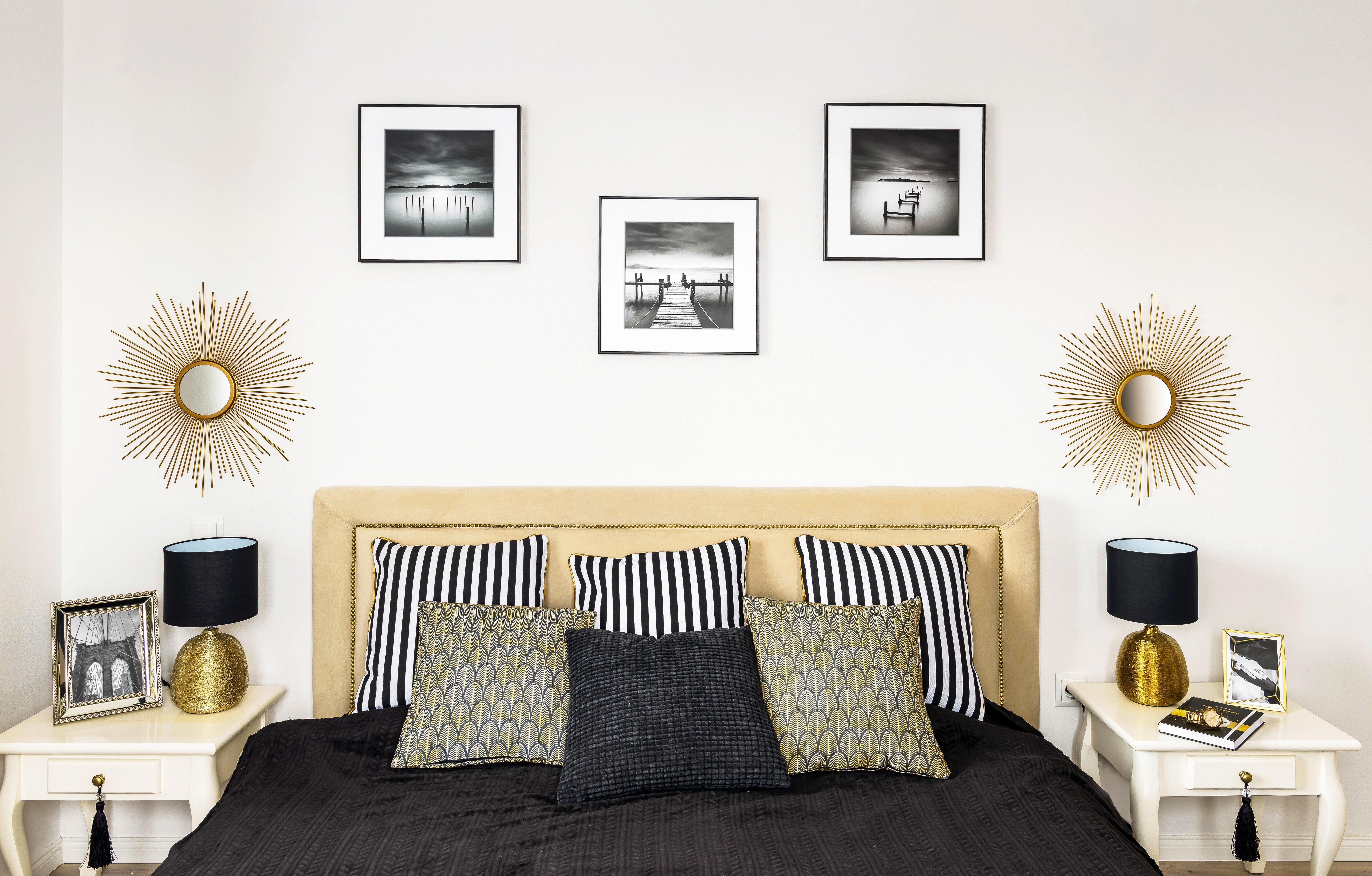 Lustro dekoracyjne Sun złote śr. 55 cm Inspire - 13