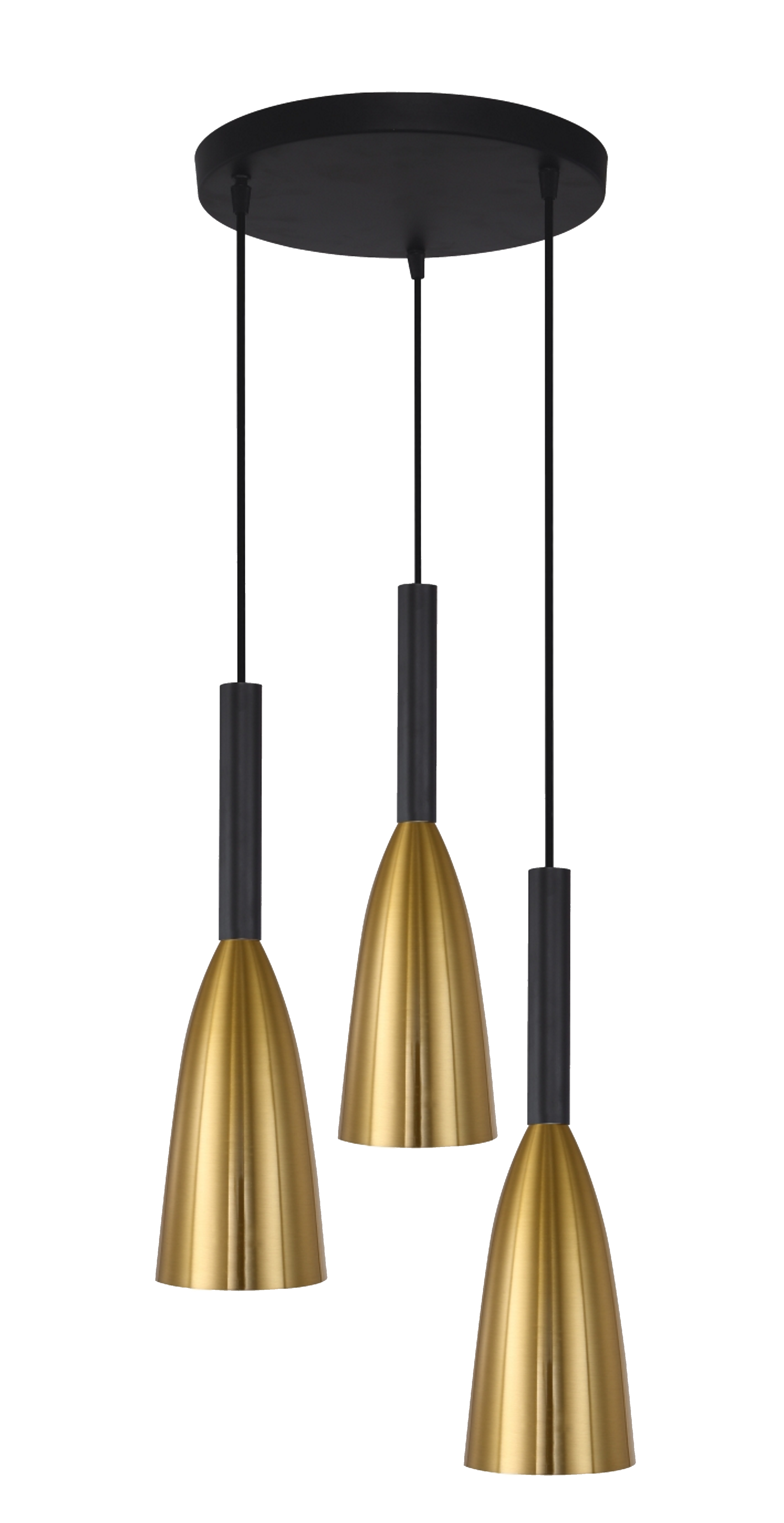 Lampa wisząca Solin złoto-czarna 3 x E27 Light Prestige