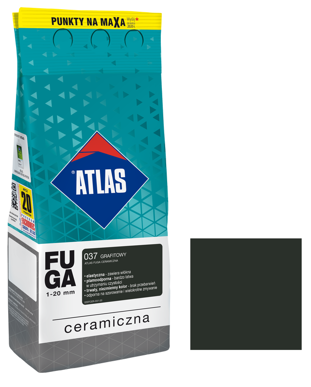 Fuga ceramiczna 037 grafitowy 2 kg Atlas