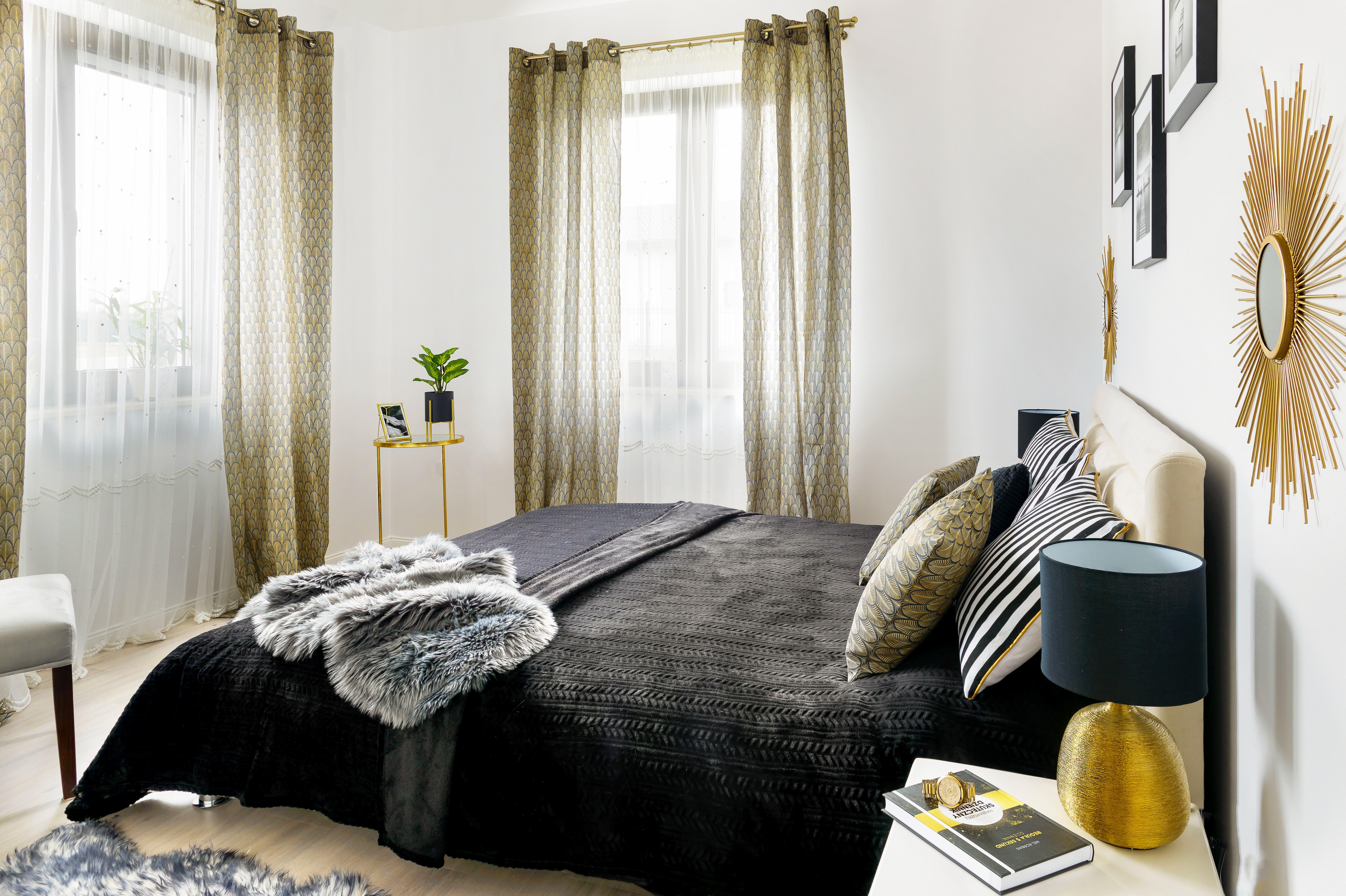 Lustro dekoracyjne Sun złote śr. 55 cm Inspire - 11