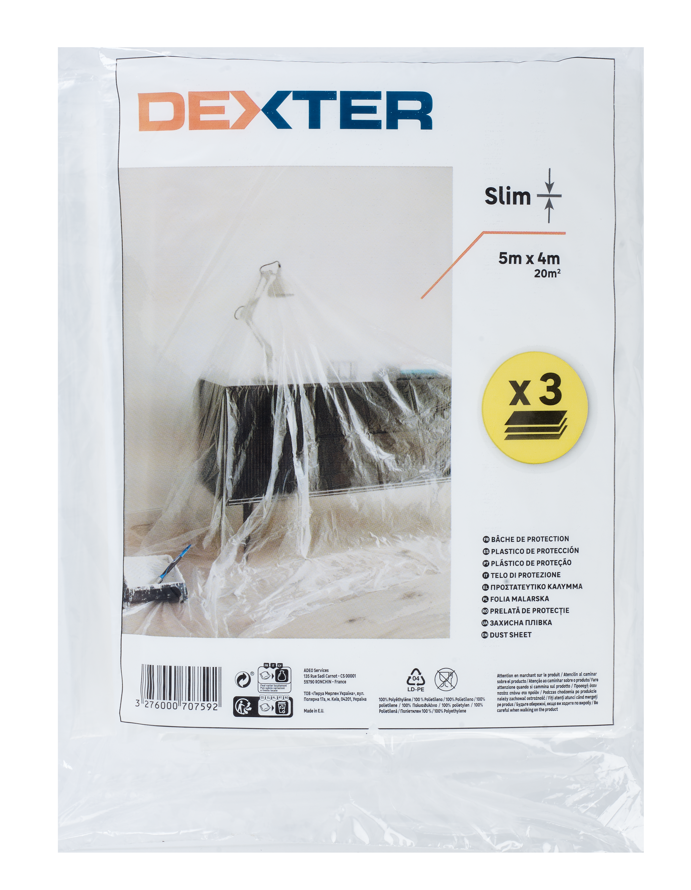 Telo di copertura DEXTER Set 3 pezzi, 5 X 4 m traslucido - 3