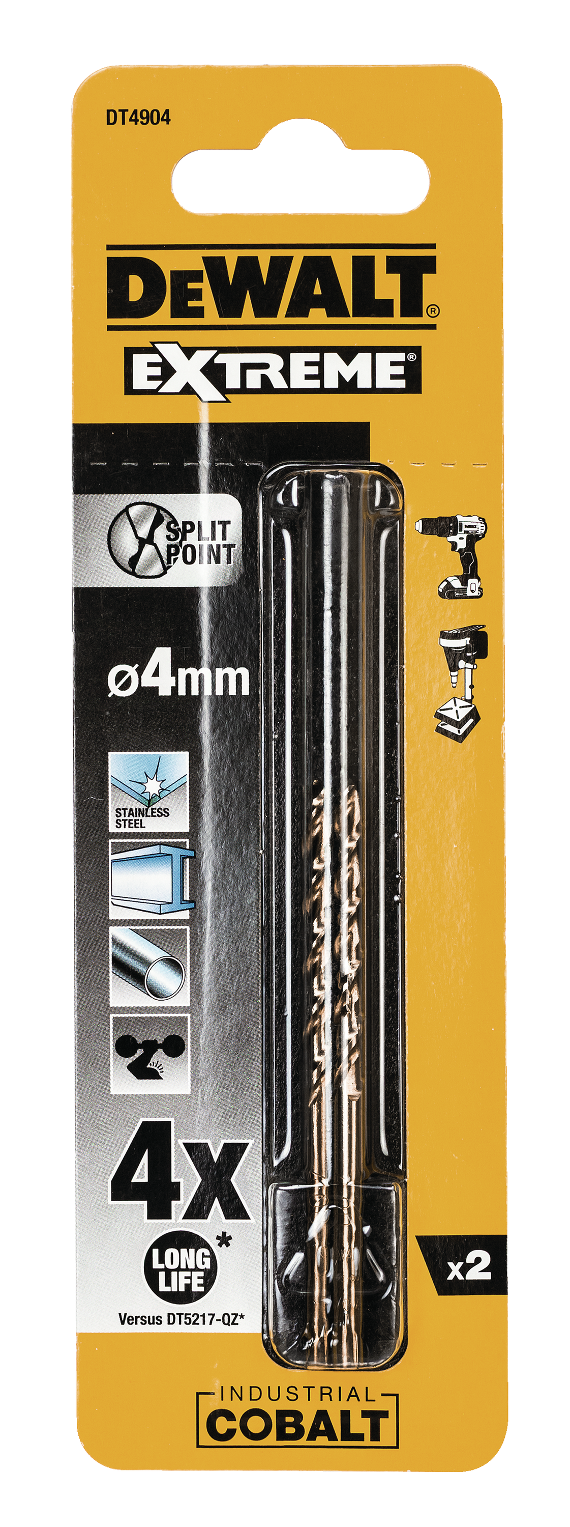 Wiertło do metalu HSS COB 4/75 mm 2 szt. DT4904-QZ DEWALT - 2