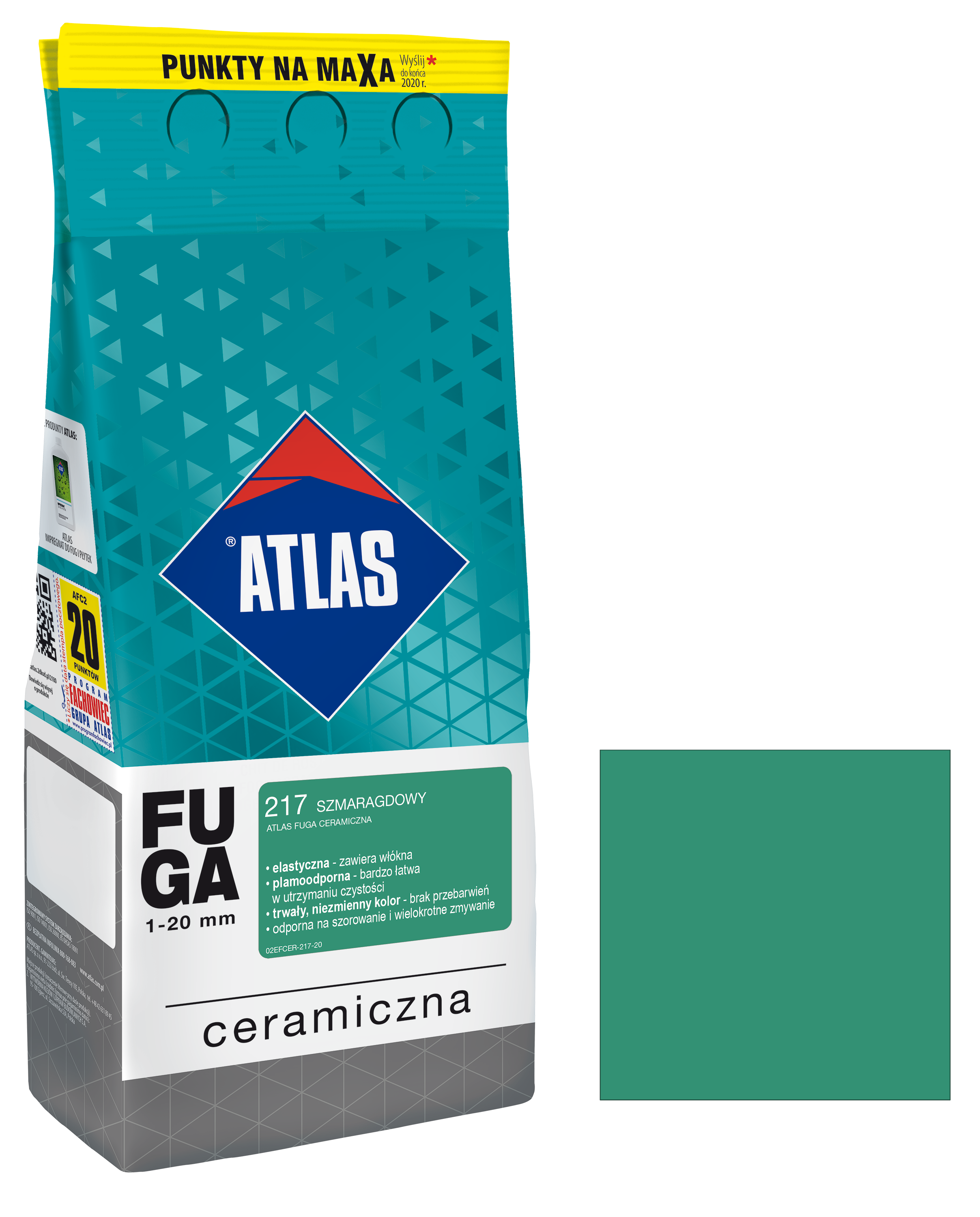 Fuga ceramiczna 217 szmaragdowy 2 kg Atlas