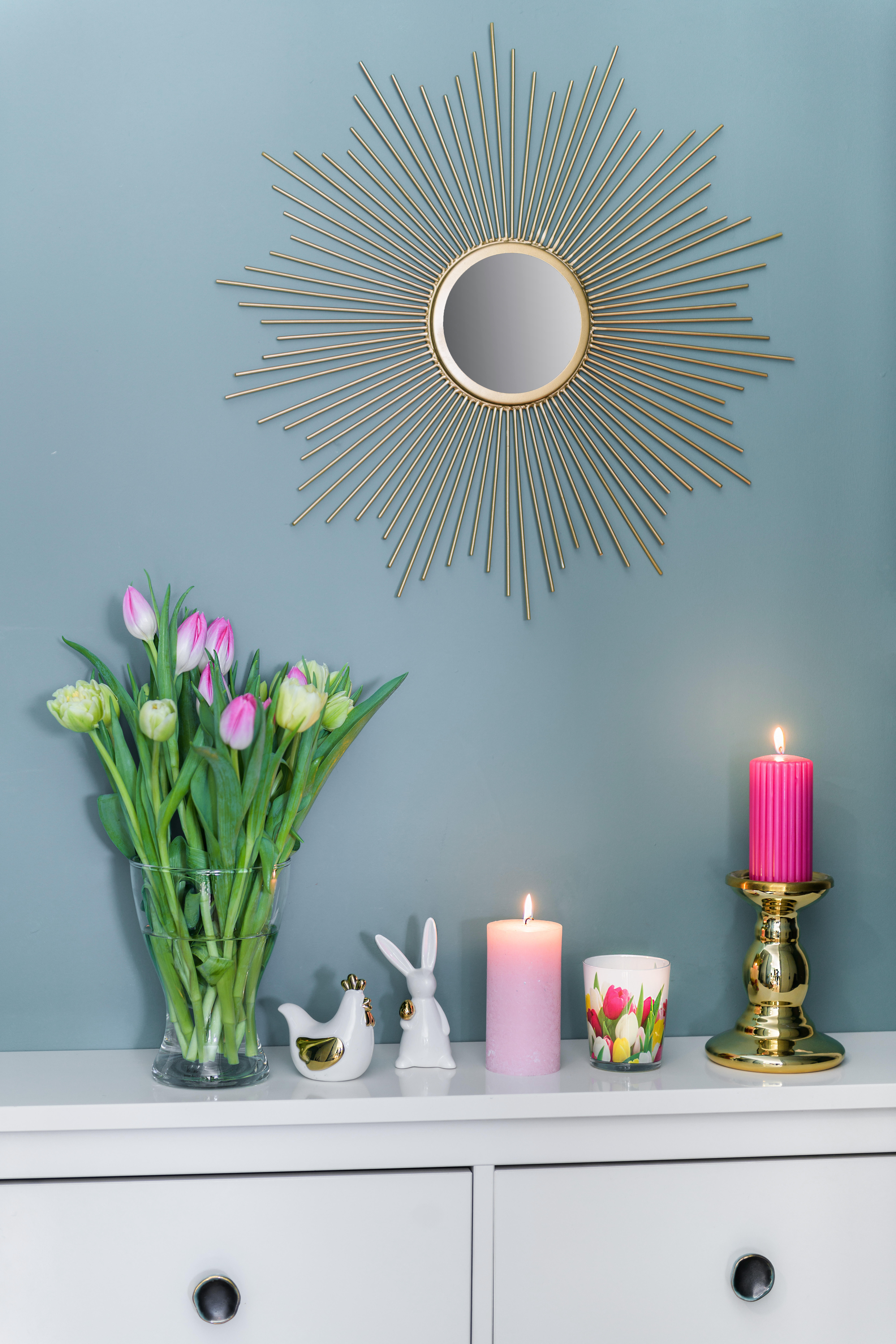 Lustro dekoracyjne Sun złote śr. 55 cm Inspire - 10